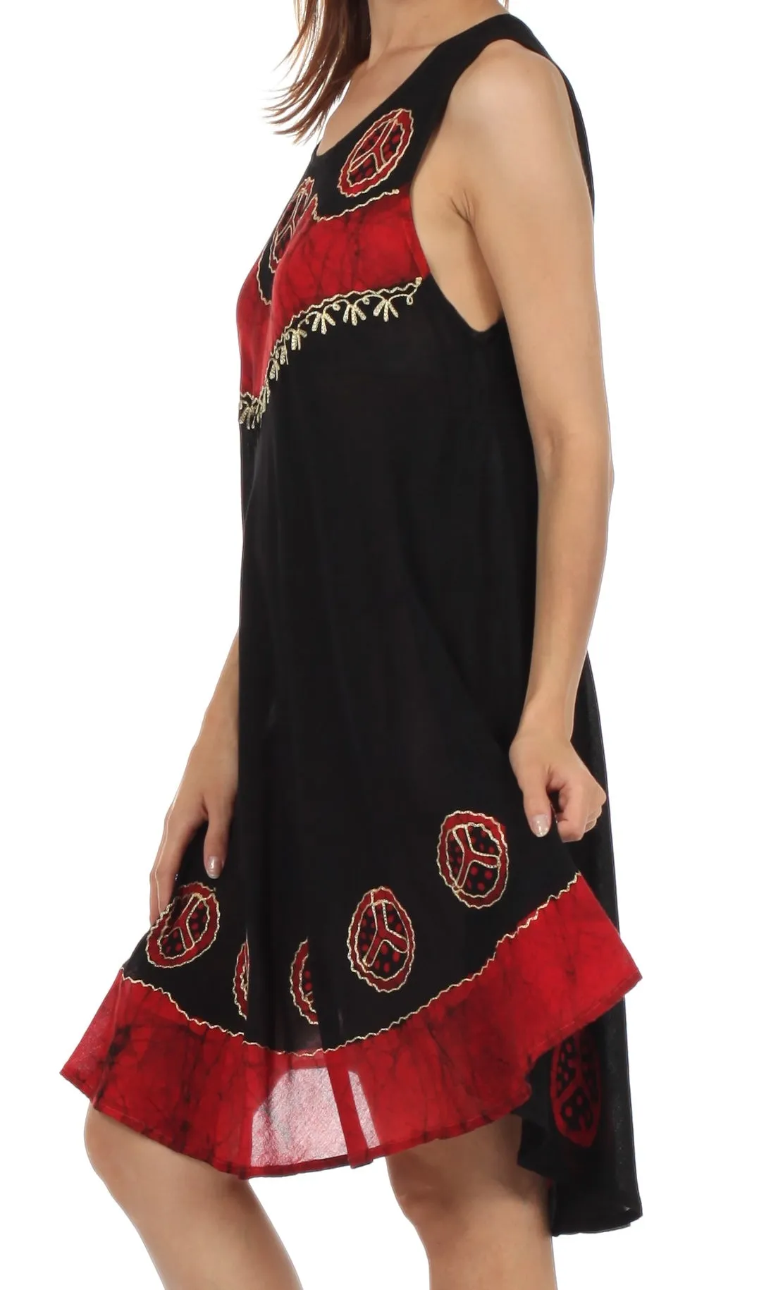 Sakkas Batik Peace Caftan Tank Dress / Cover Up