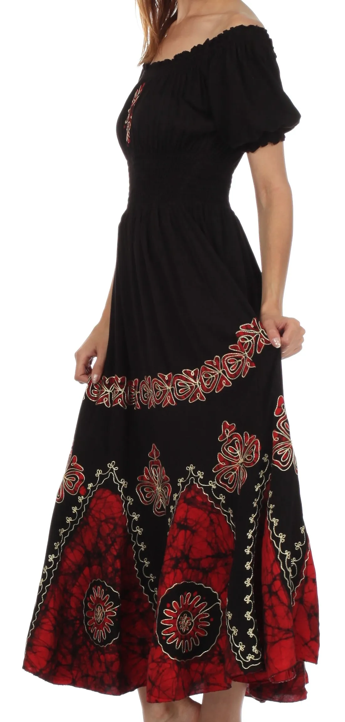 Sakkas Batik Sunshine Peasant Dress