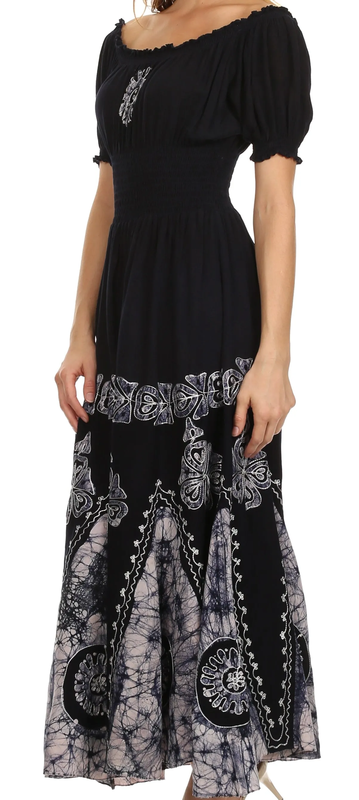 Sakkas Batik Sunshine Peasant Dress