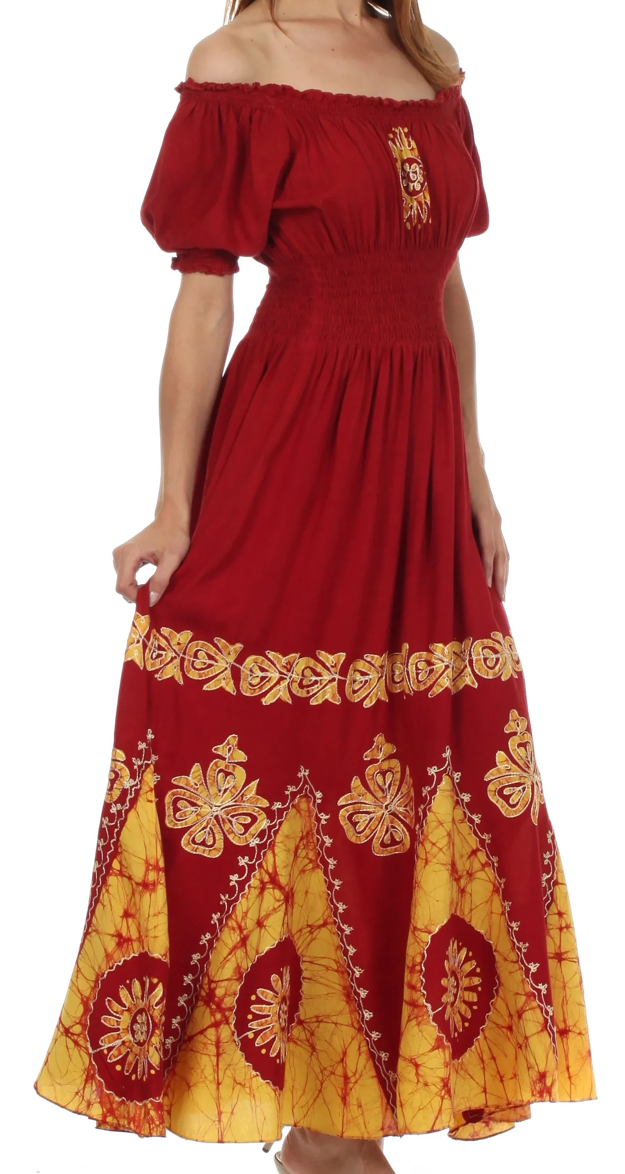 Sakkas Batik Sunshine Peasant Dress