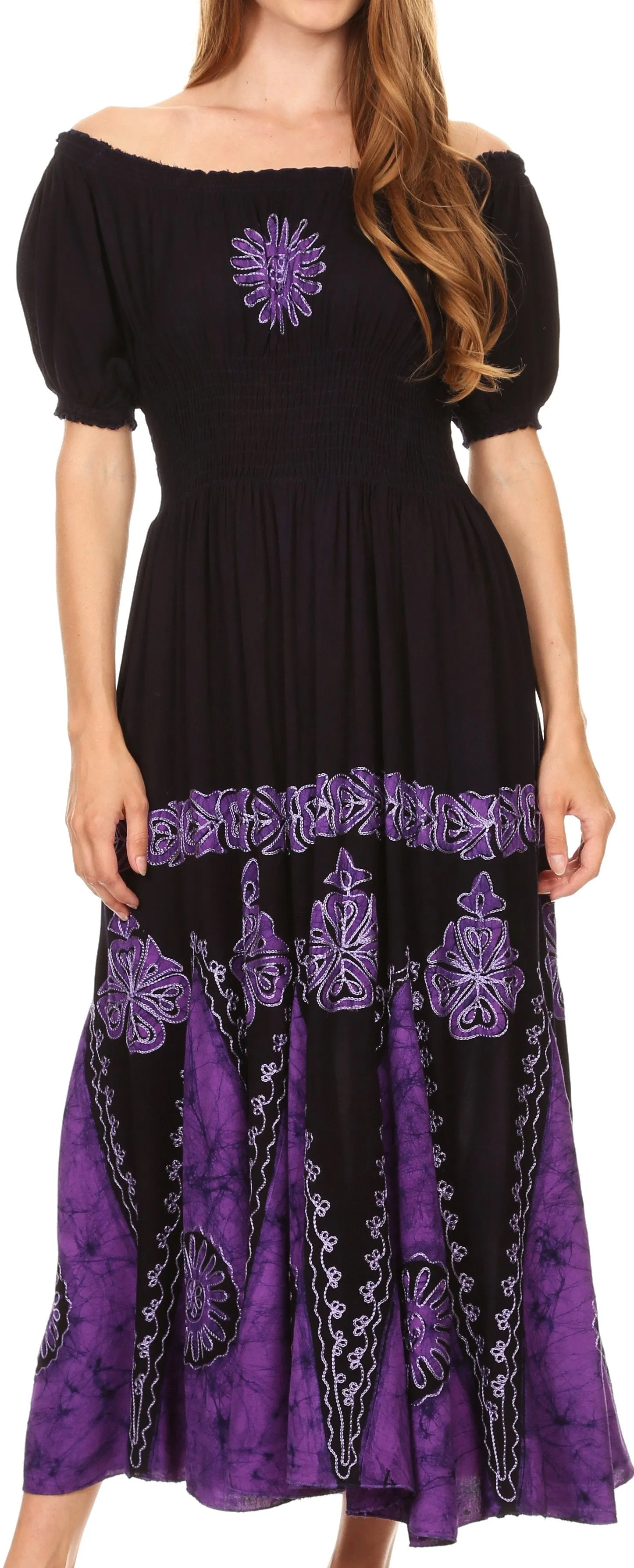 Sakkas Batik Sunshine Peasant Dress