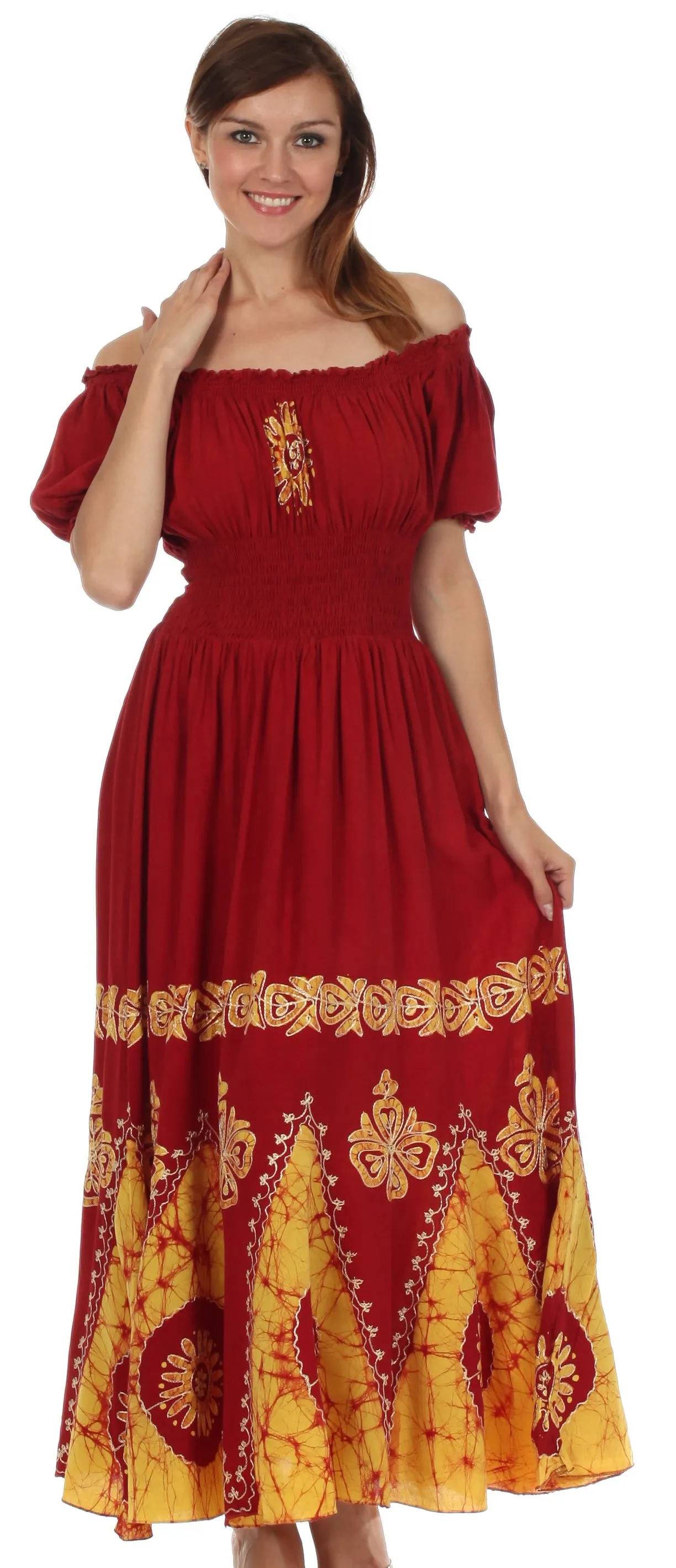 Sakkas Batik Sunshine Peasant Dress