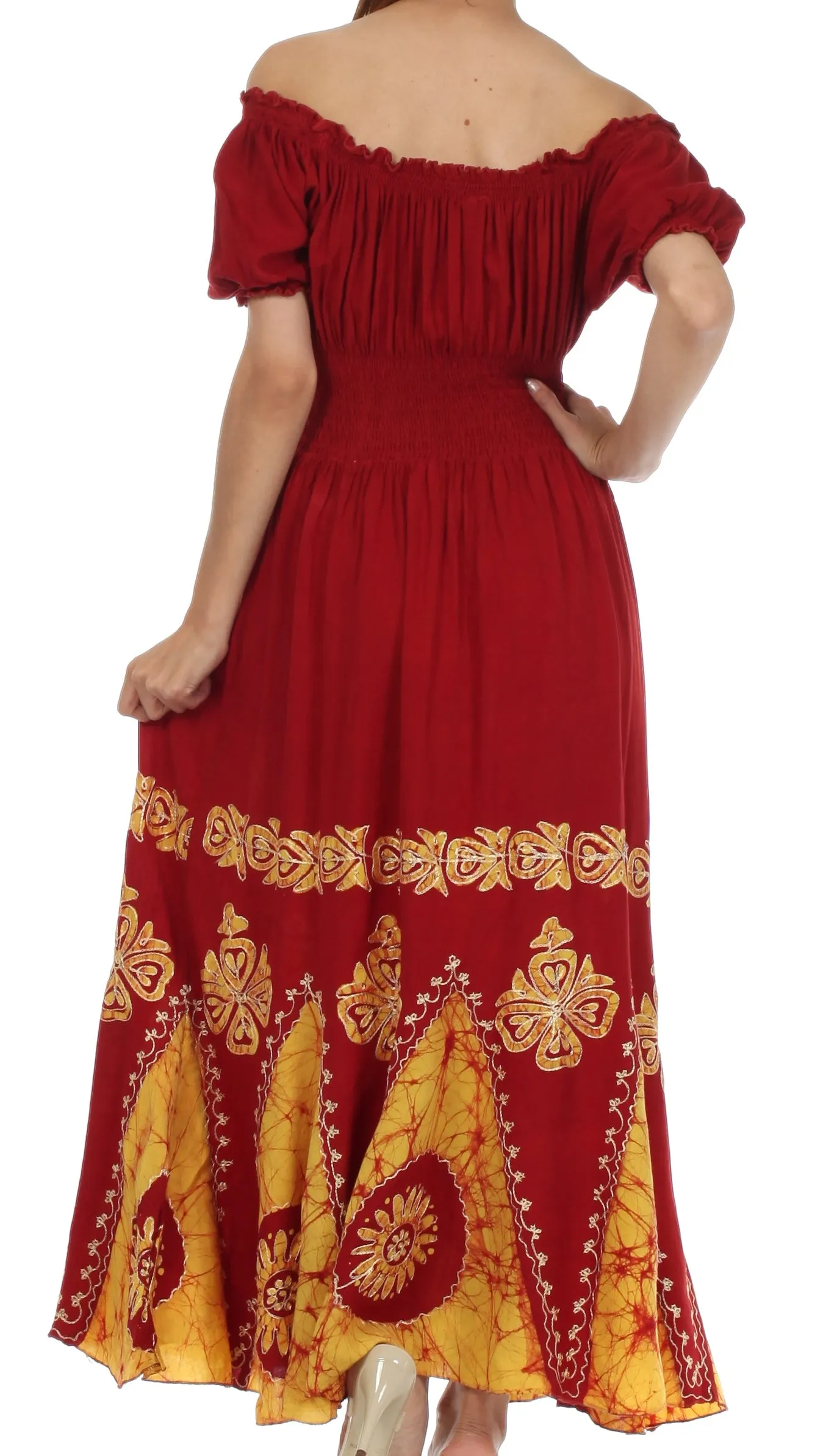 Sakkas Batik Sunshine Peasant Dress