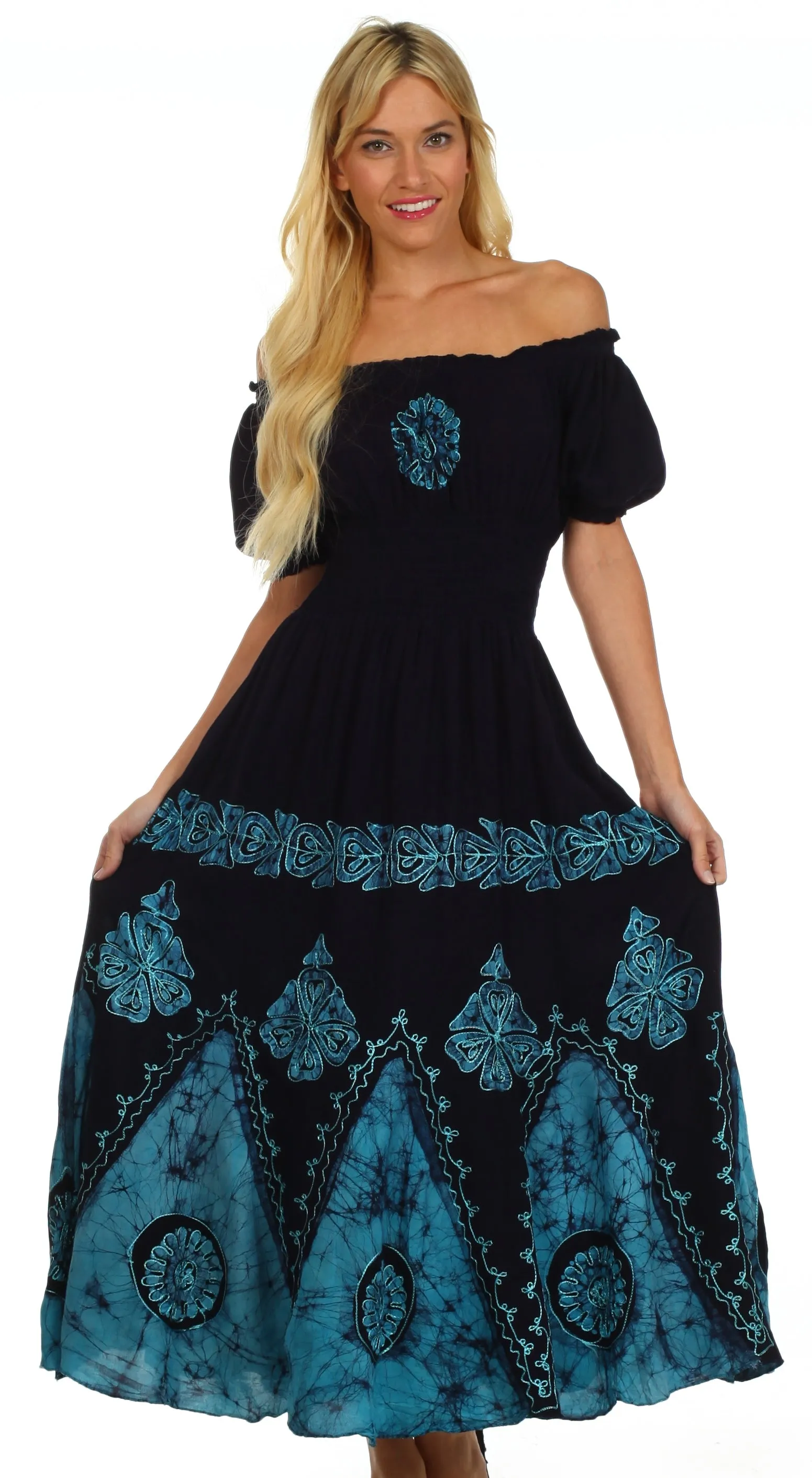 Sakkas Batik Sunshine Peasant Dress