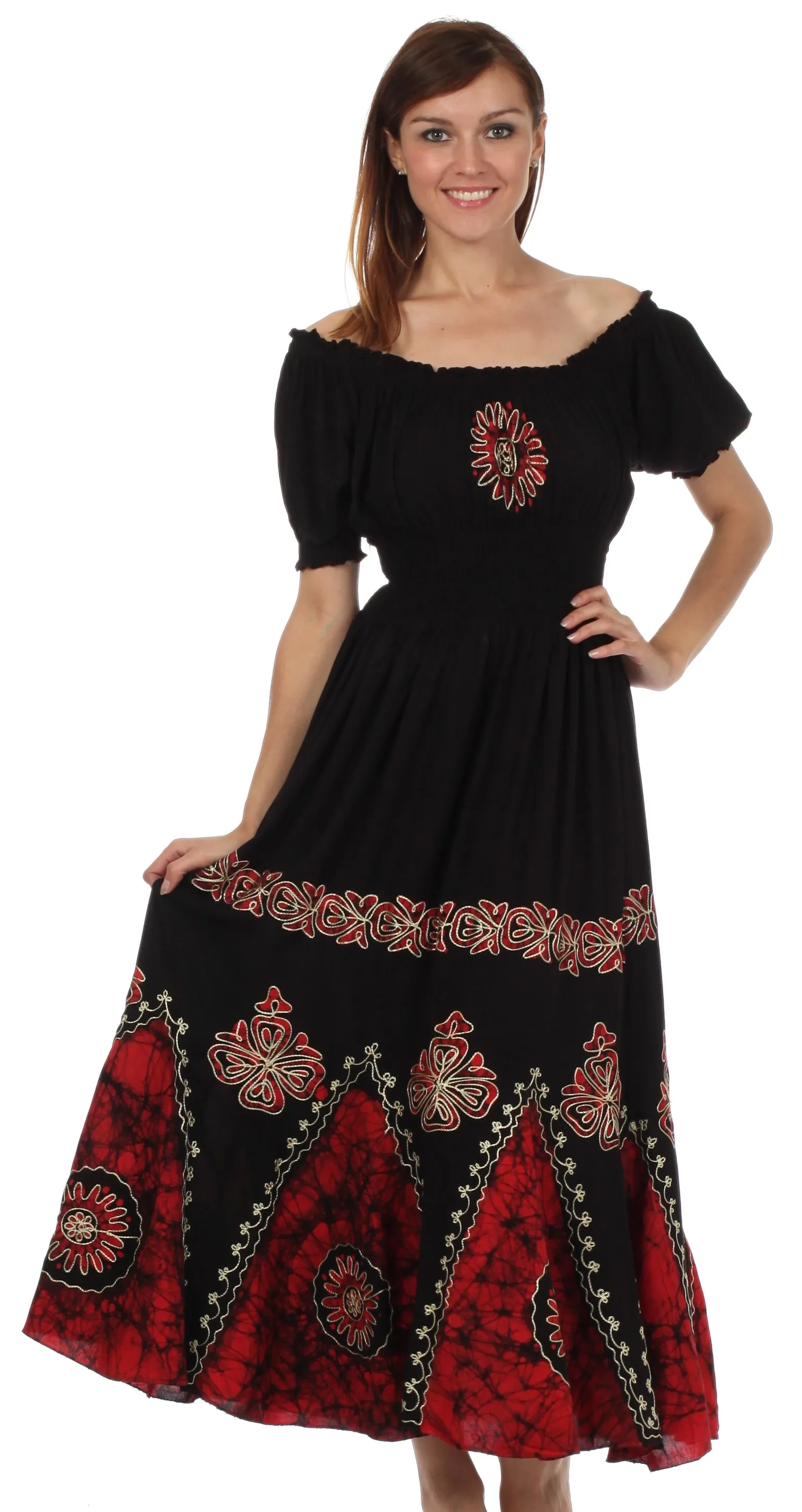 Sakkas Batik Sunshine Peasant Dress