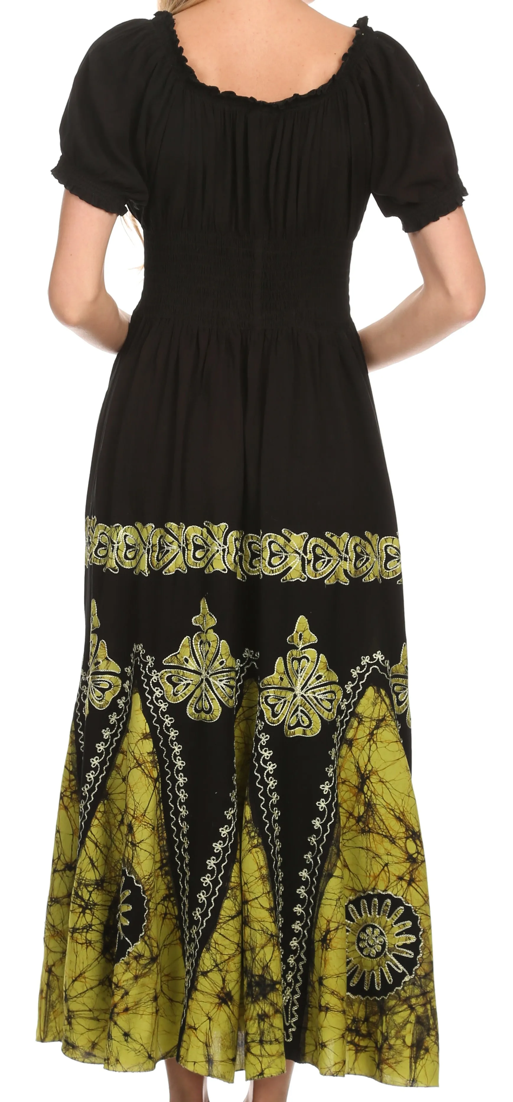 Sakkas Batik Sunshine Peasant Dress