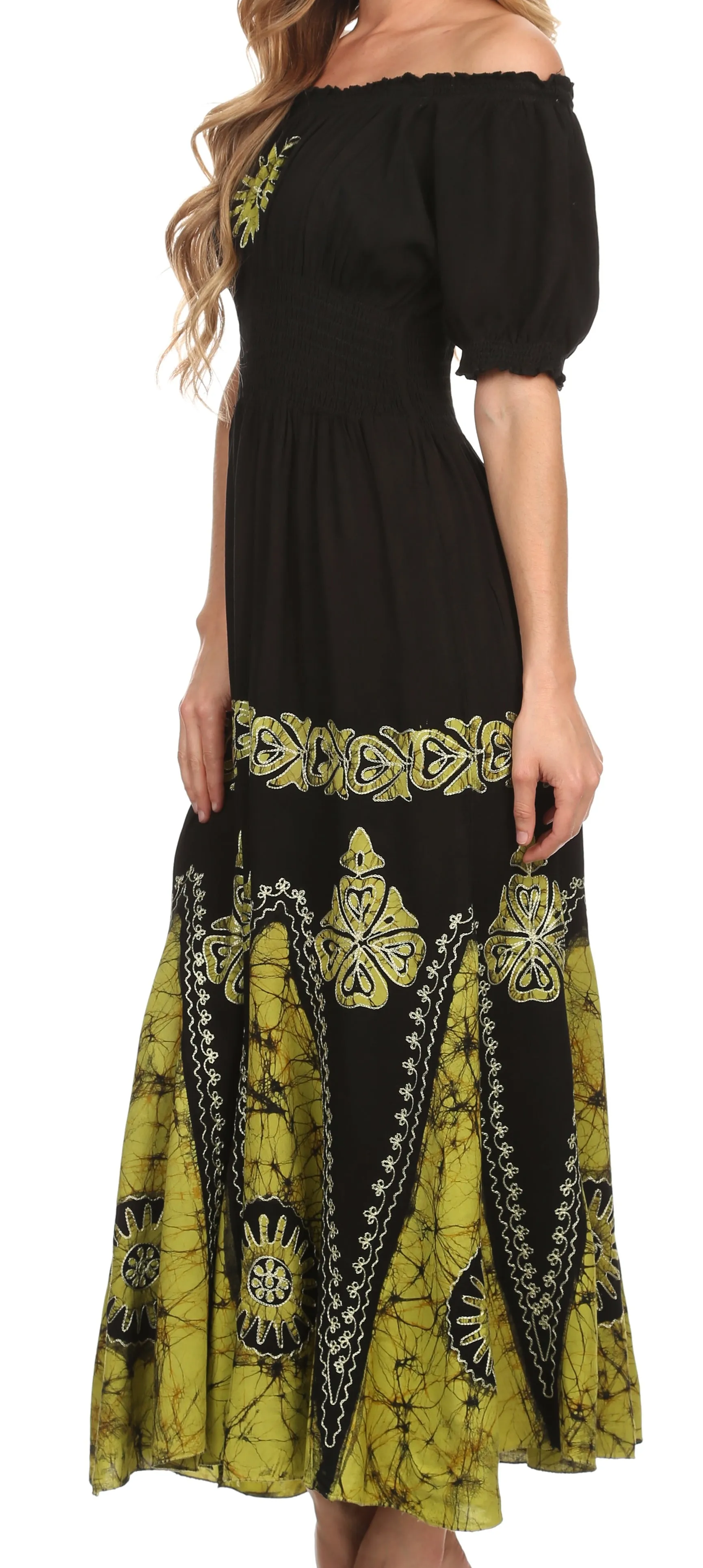 Sakkas Batik Sunshine Peasant Dress