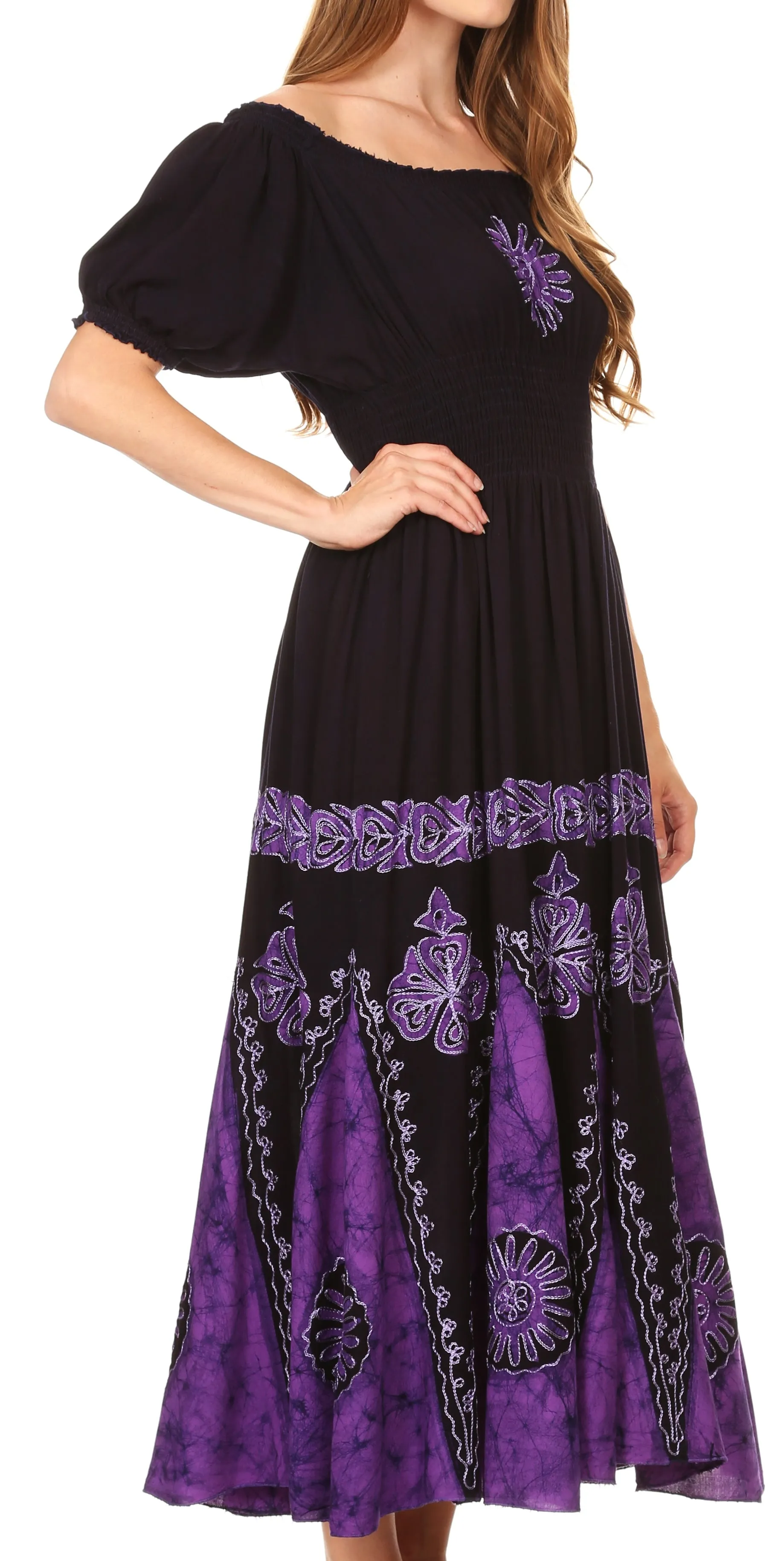 Sakkas Batik Sunshine Peasant Dress