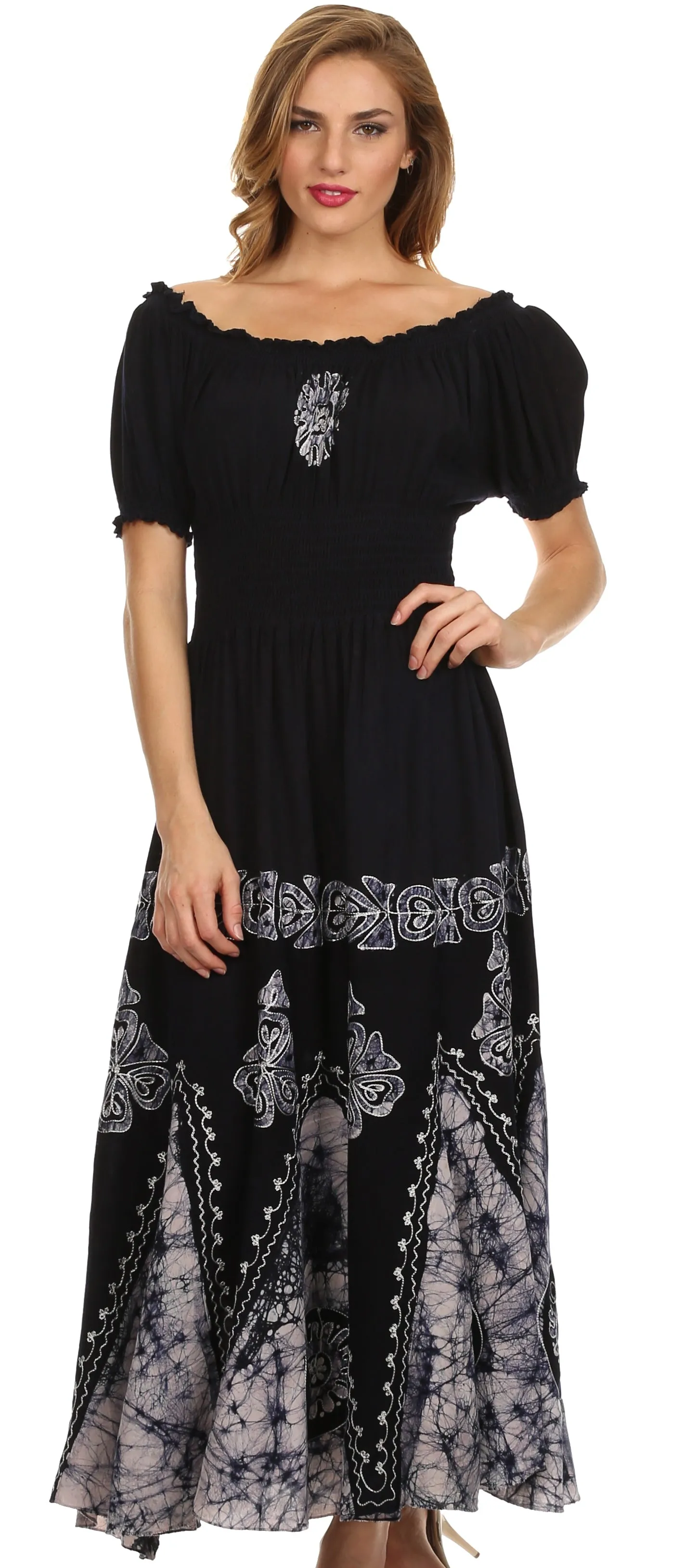 Sakkas Batik Sunshine Peasant Dress