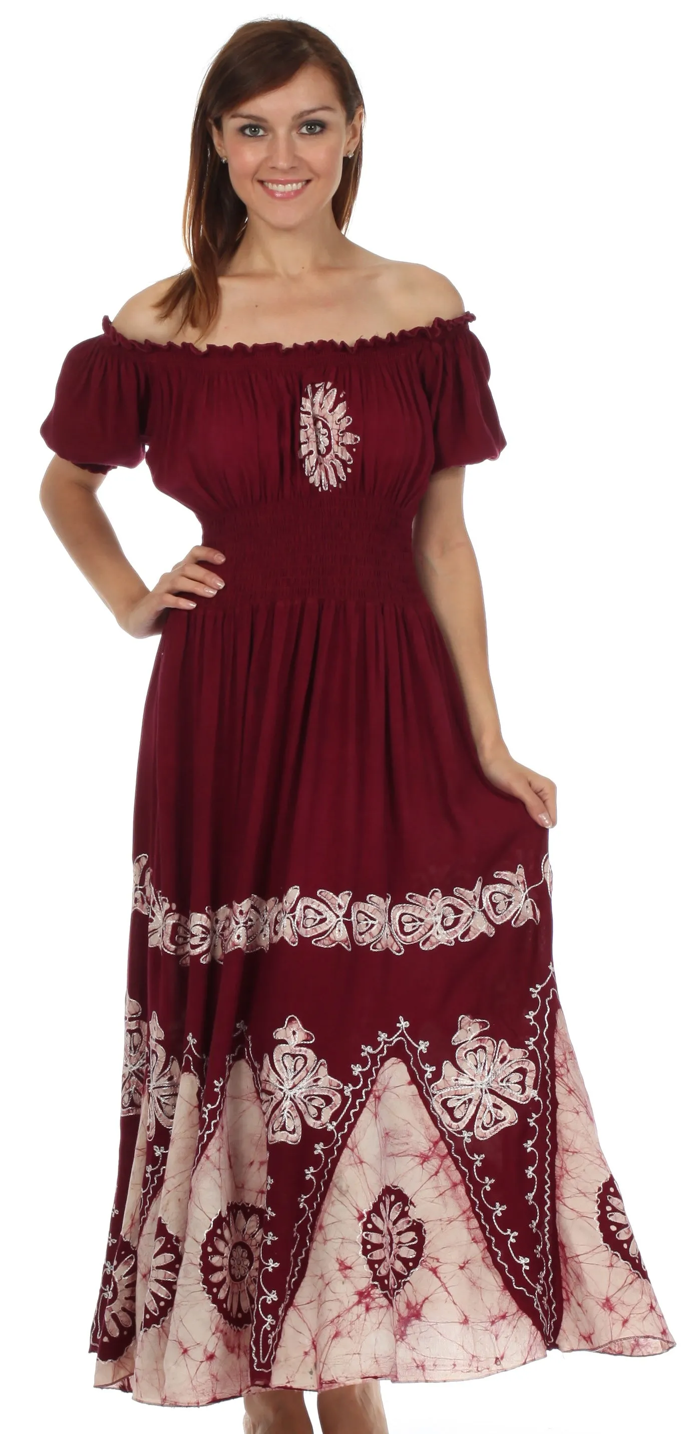 Sakkas Batik Sunshine Peasant Dress