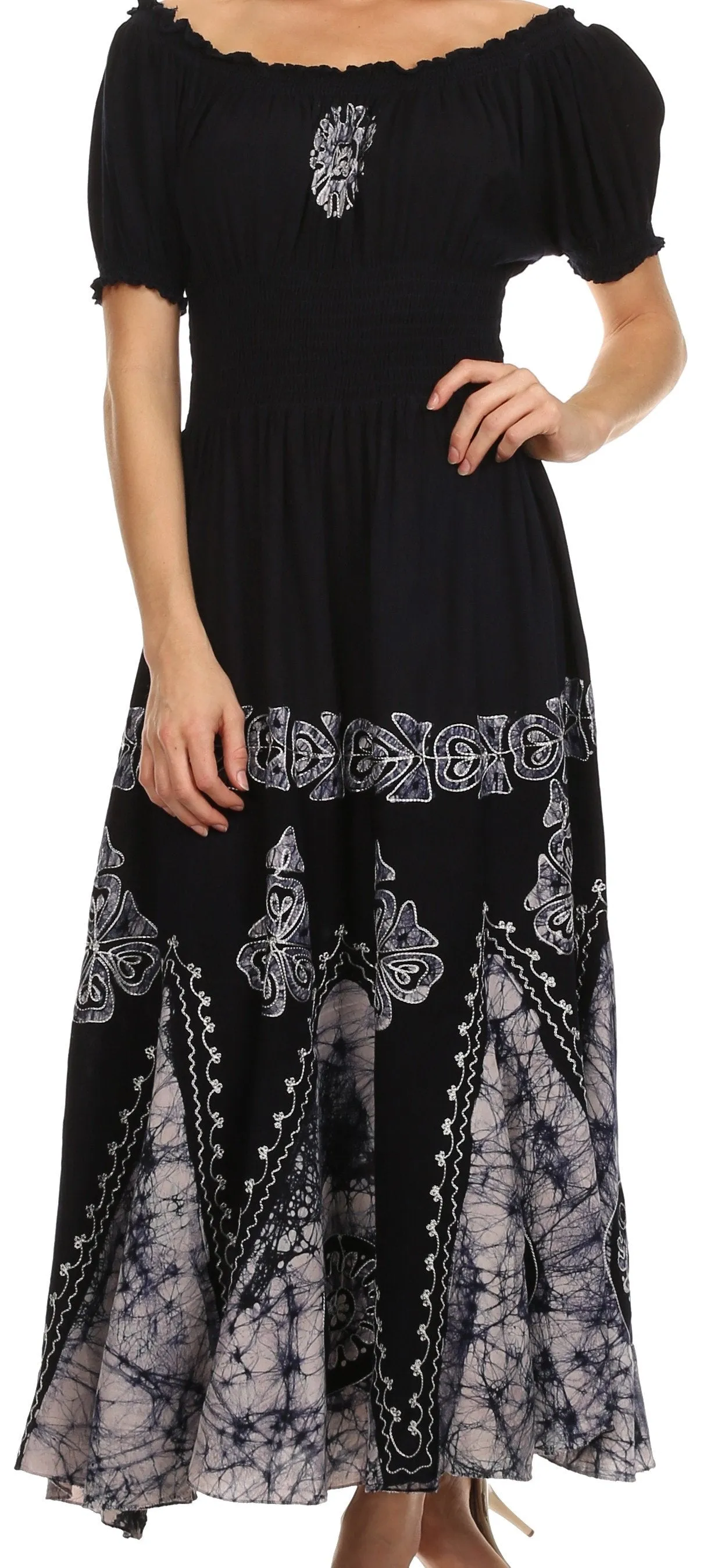 Sakkas Batik Sunshine Peasant Dress