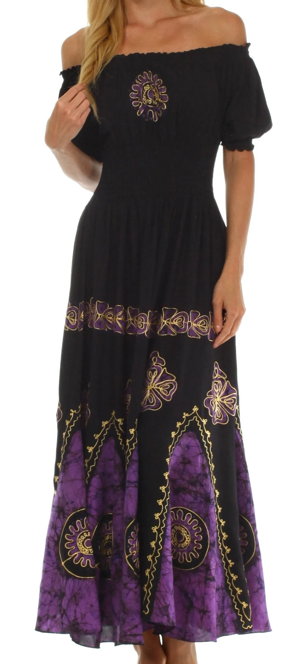 Sakkas Batik Sunshine Peasant Dress