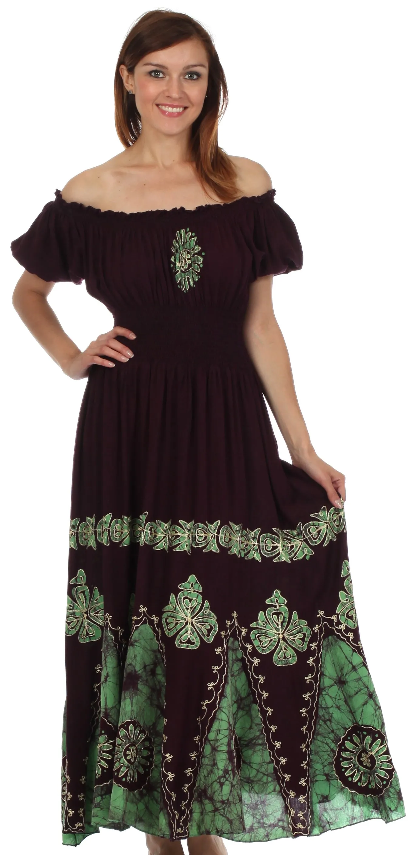 Sakkas Batik Sunshine Peasant Dress