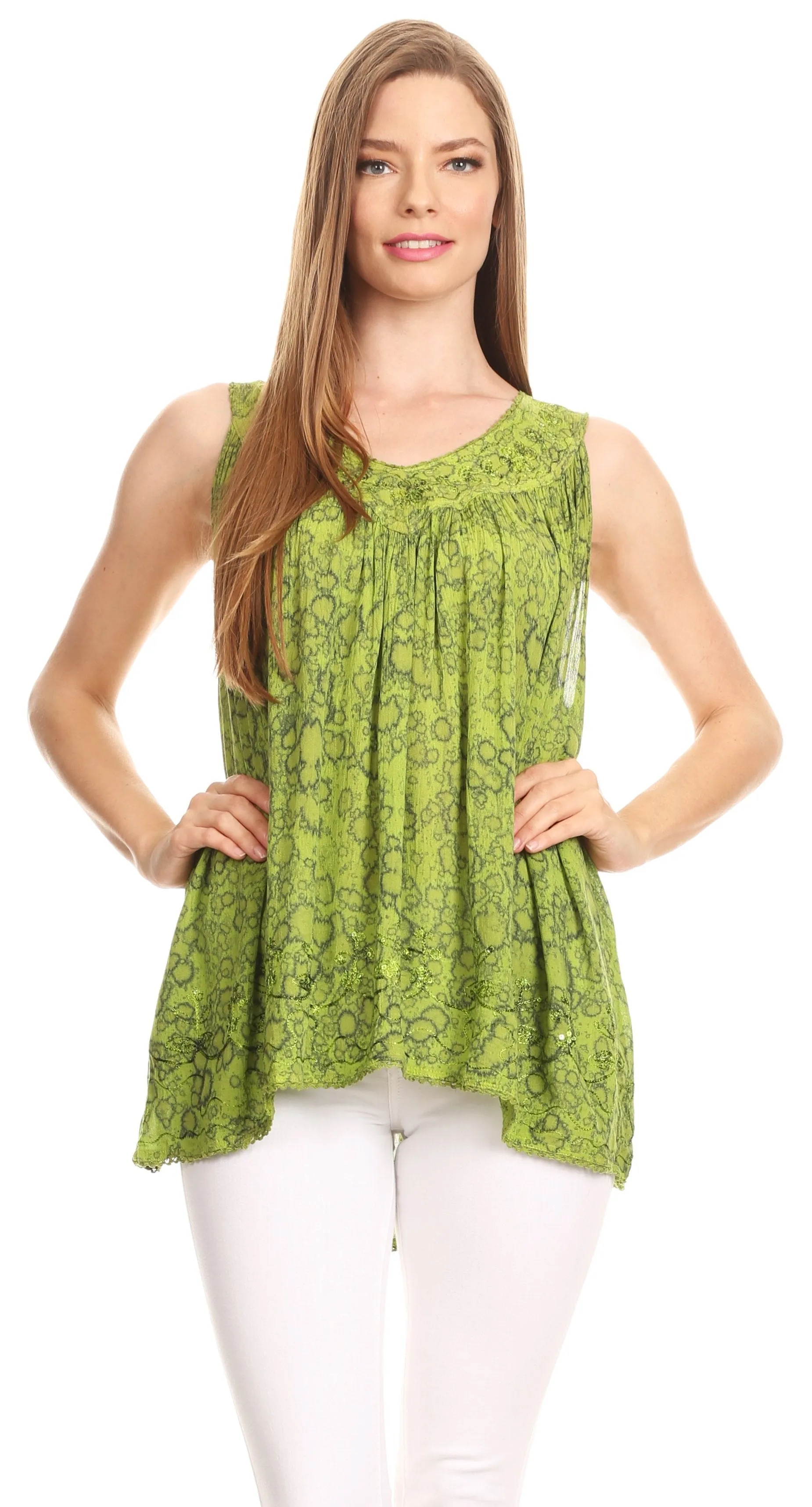 Sakkas Bohemian Summer Sleeveless Blouse