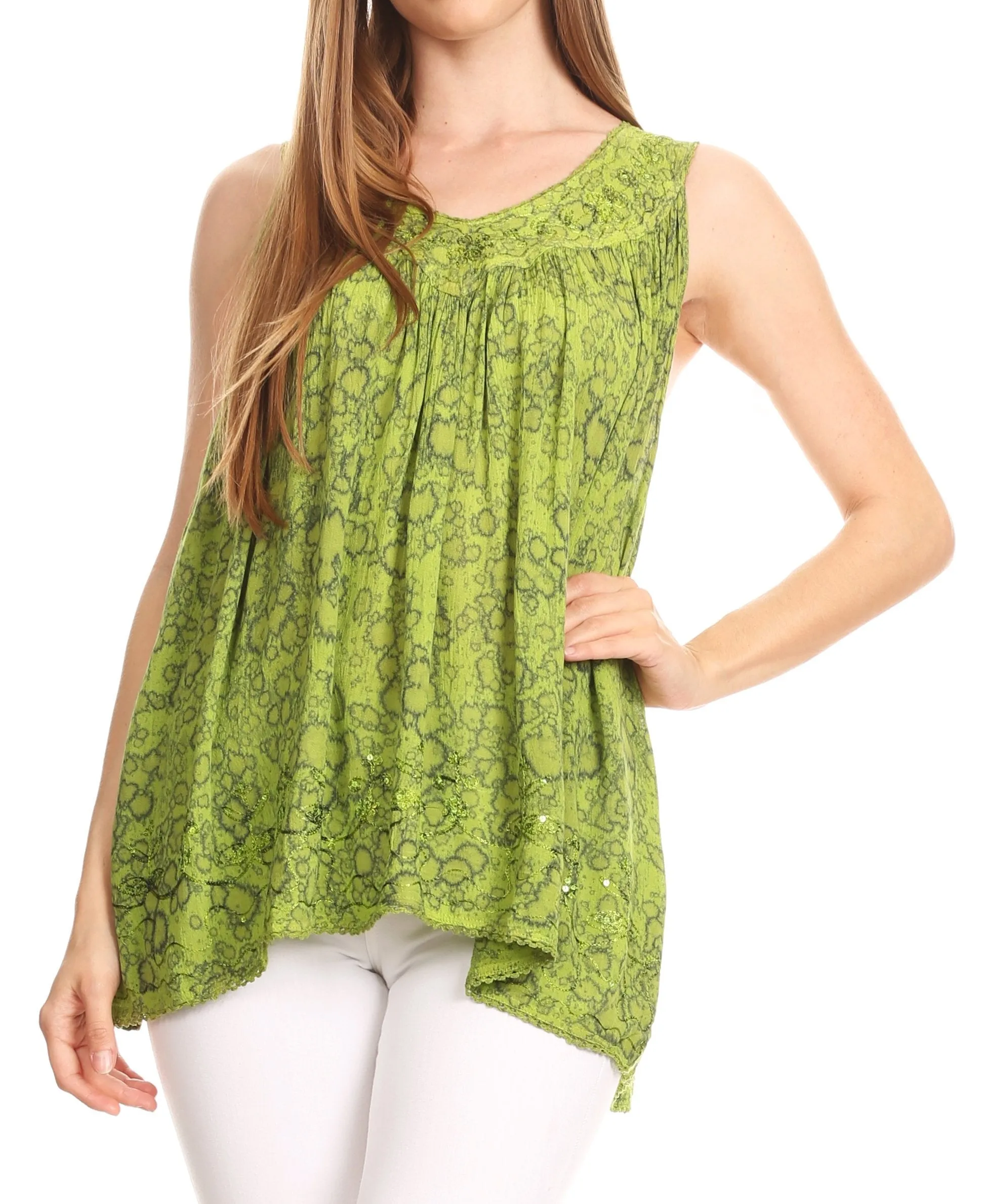 Sakkas Bohemian Summer Sleeveless Blouse