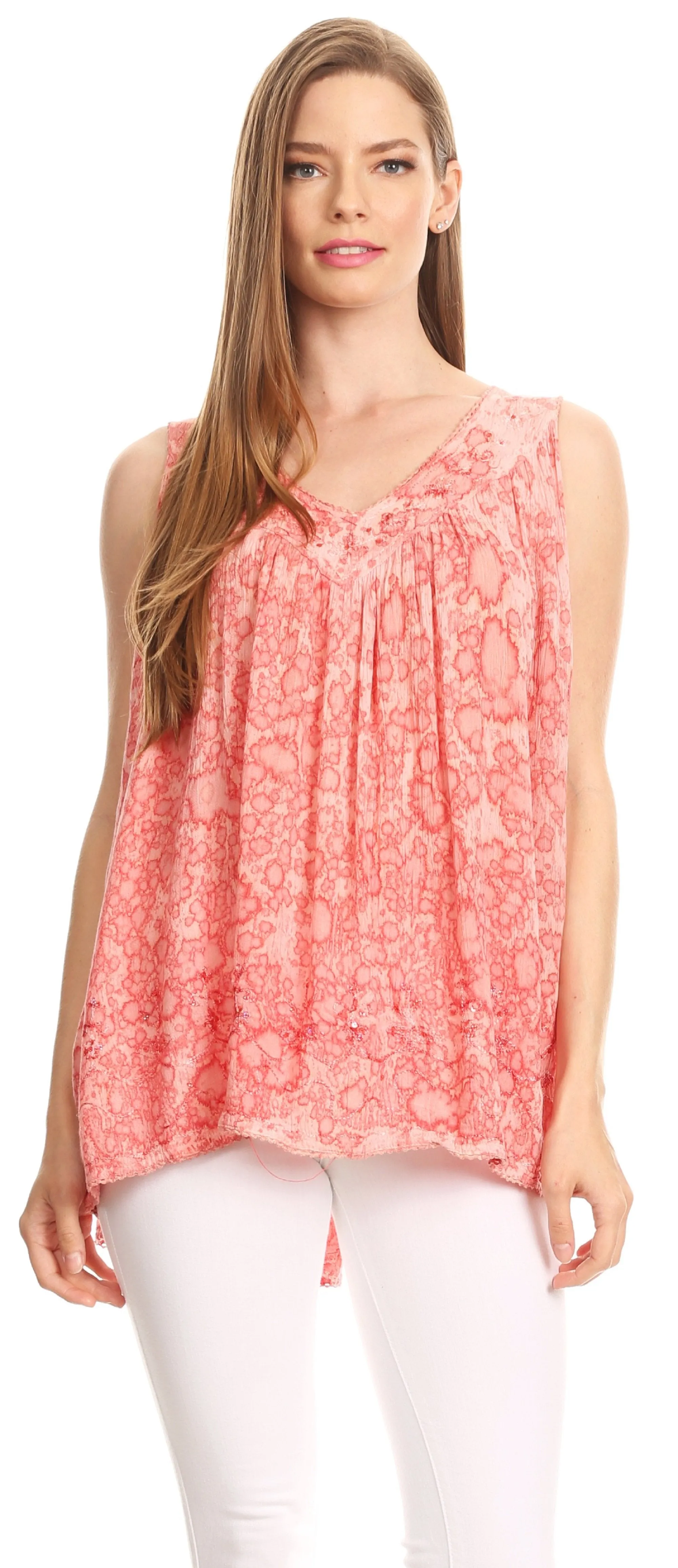 Sakkas Bohemian Summer Sleeveless Blouse