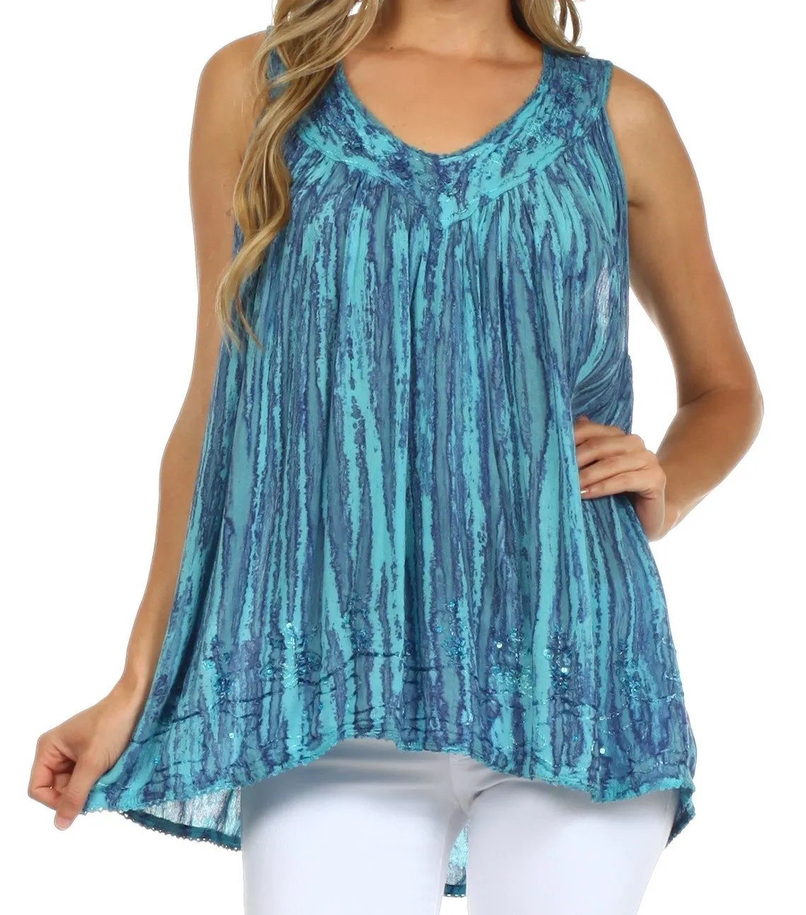 Sakkas Boho Love Sleeveless Blouse