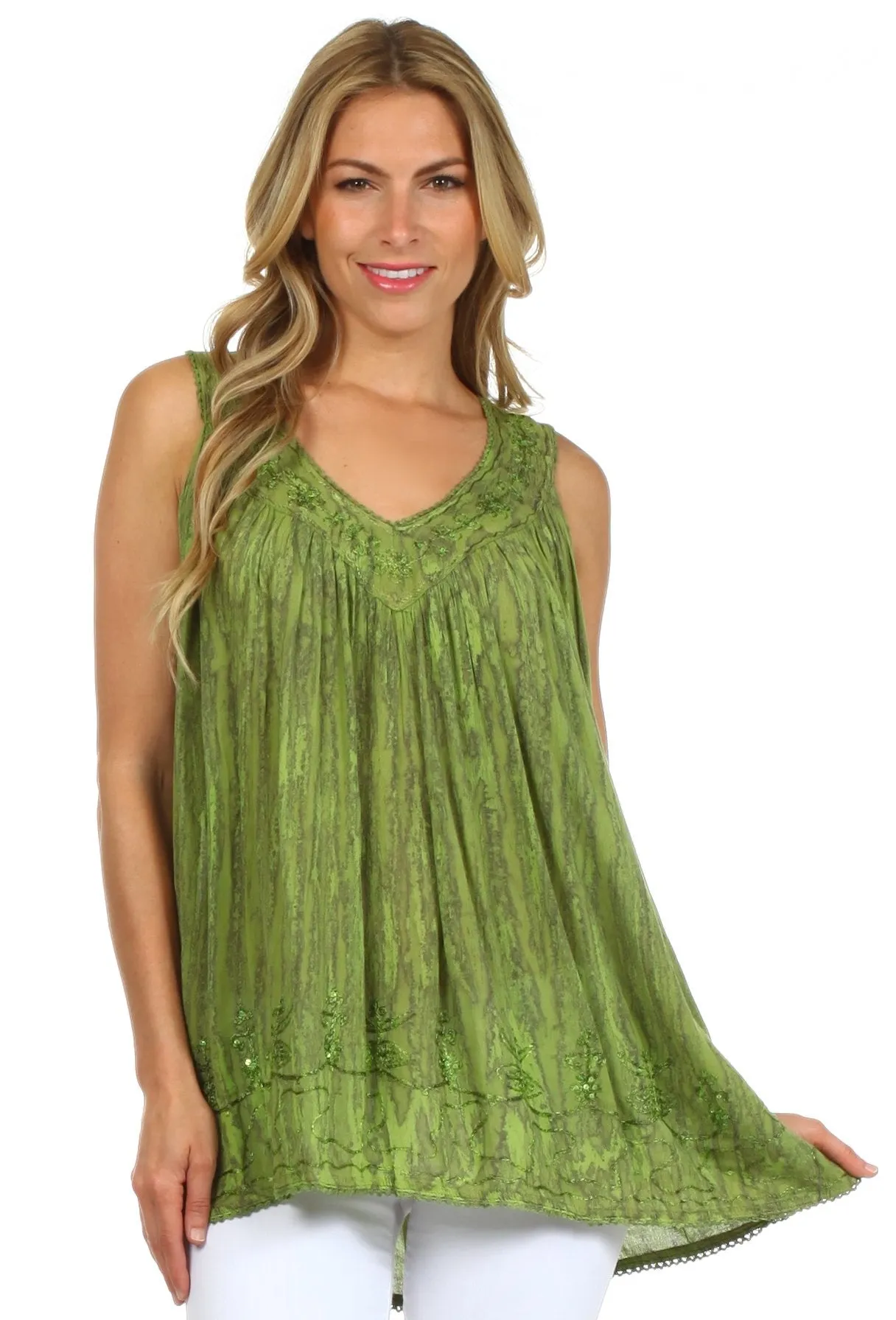 Sakkas Boho Love Sleeveless Blouse