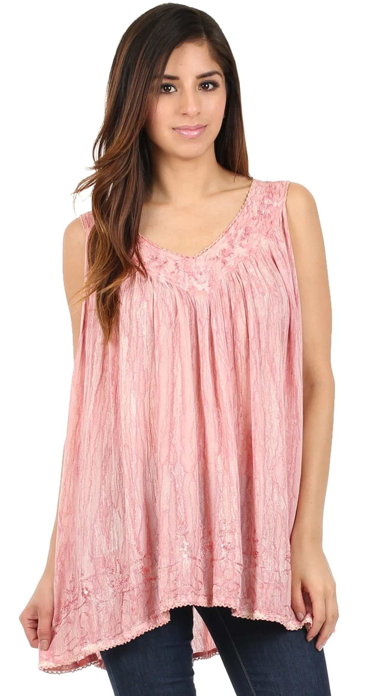 Sakkas Boho Love Sleeveless Blouse