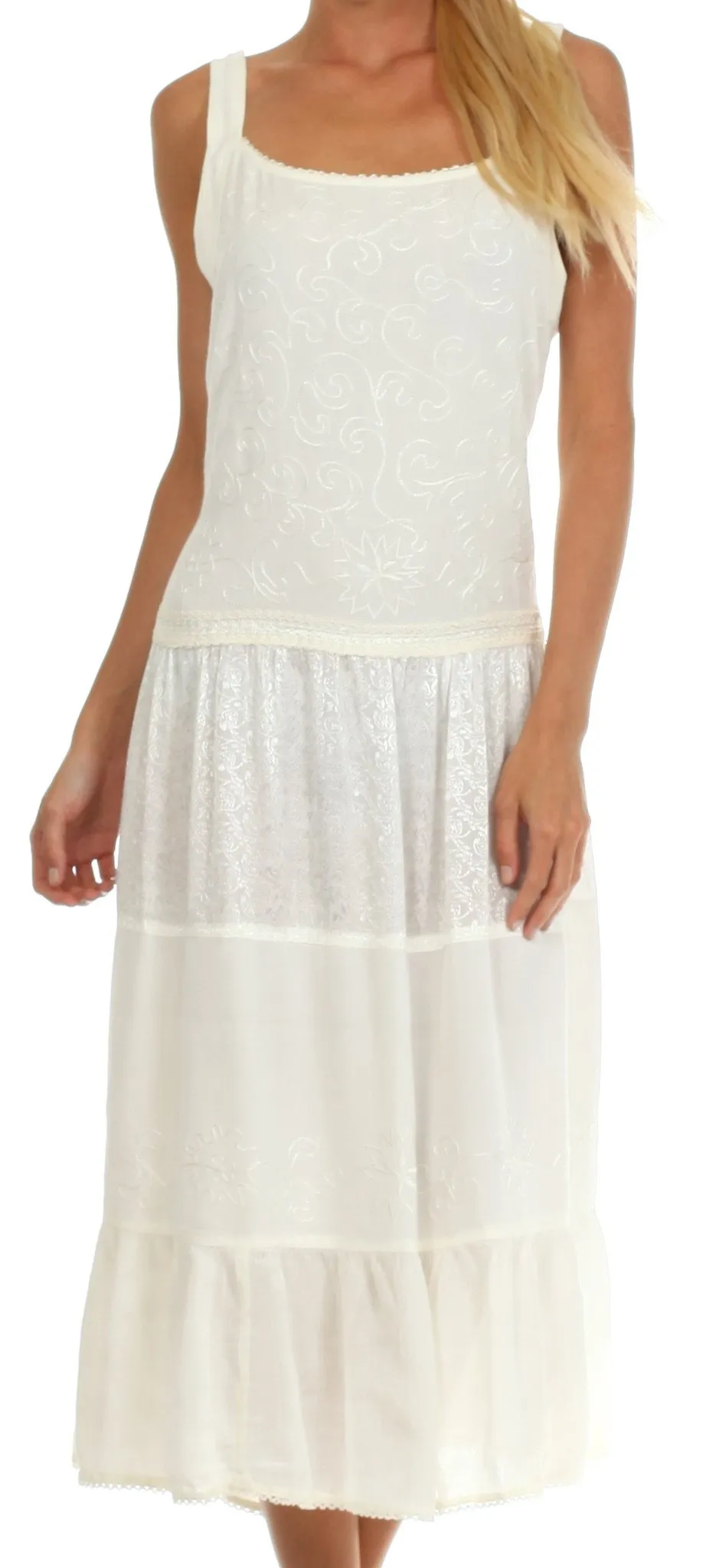 Sakkas Celestria Embroidered Rayon Dress