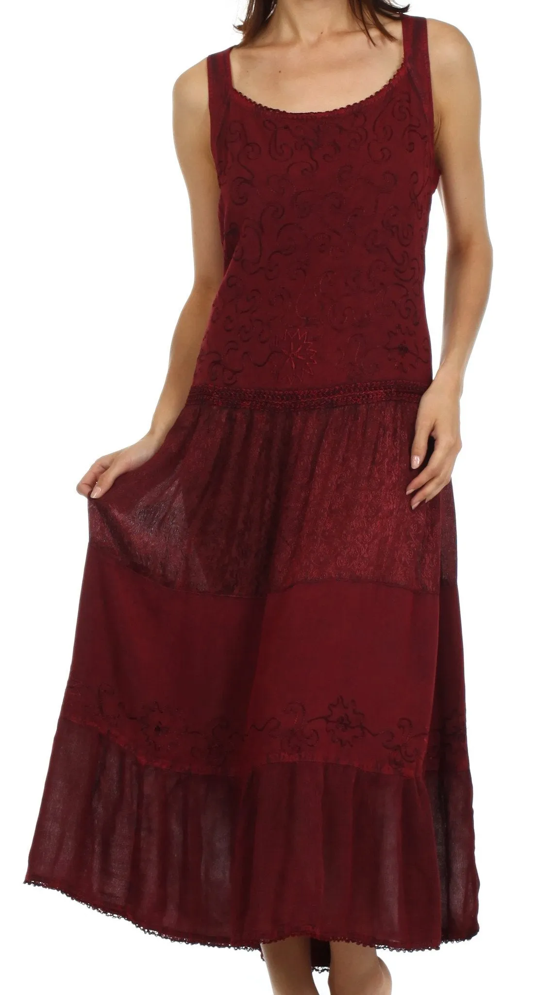 Sakkas Celestria Embroidered Rayon Dress