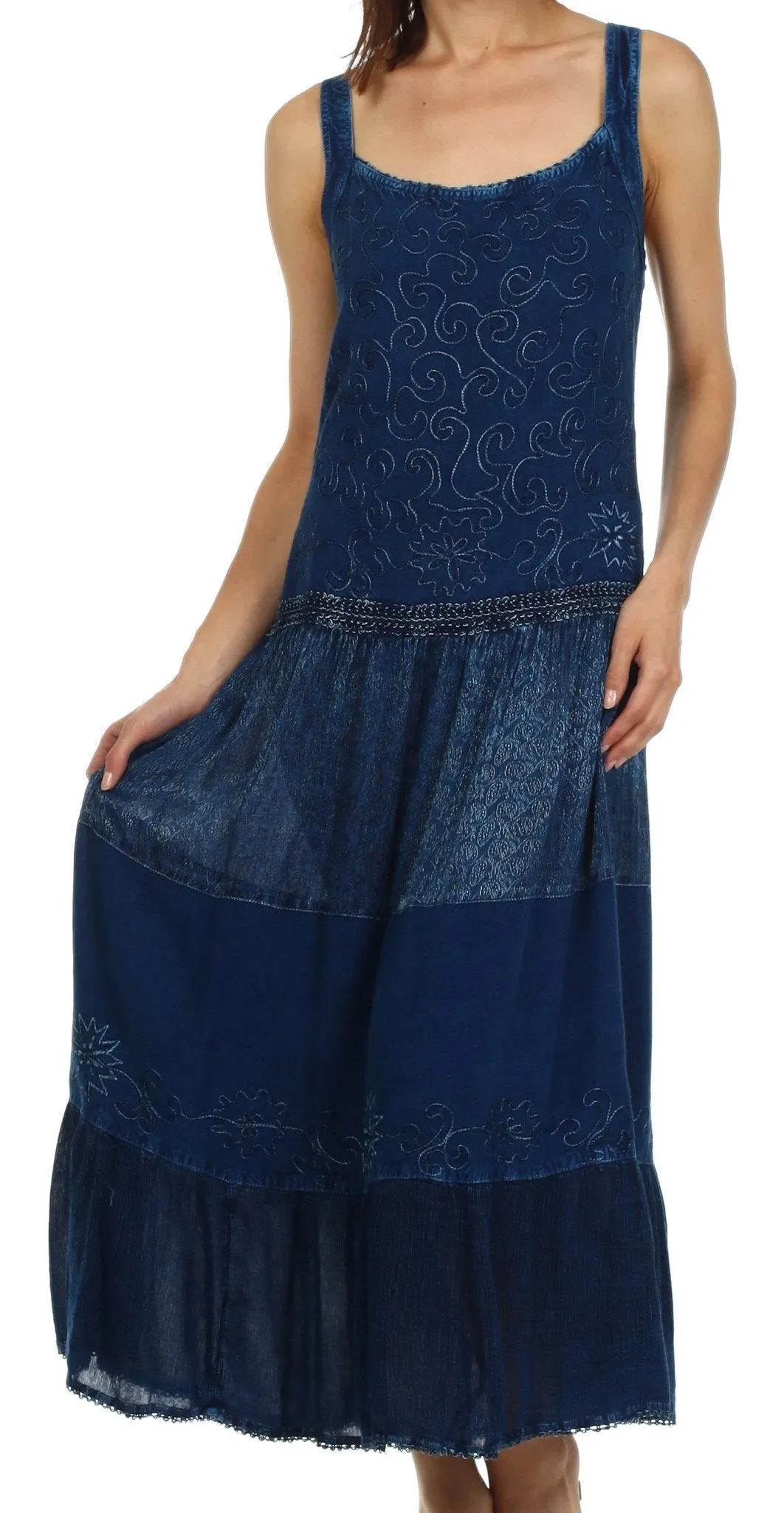 Sakkas Celestria Embroidered Rayon Dress