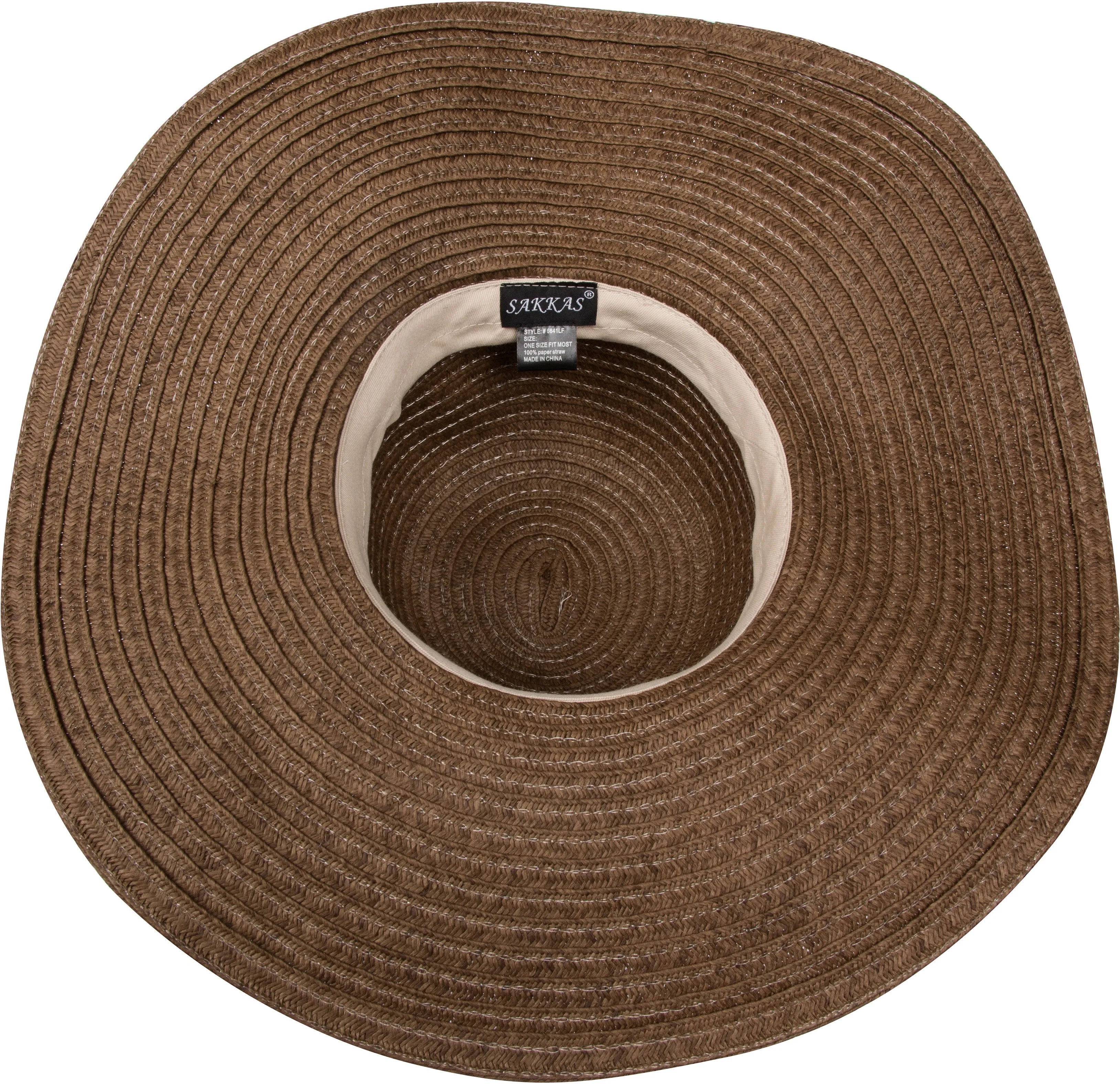 Sakkas Daisy UPF 50  100% Paper Straw Flower Accent Wide Brim Floppy Hat