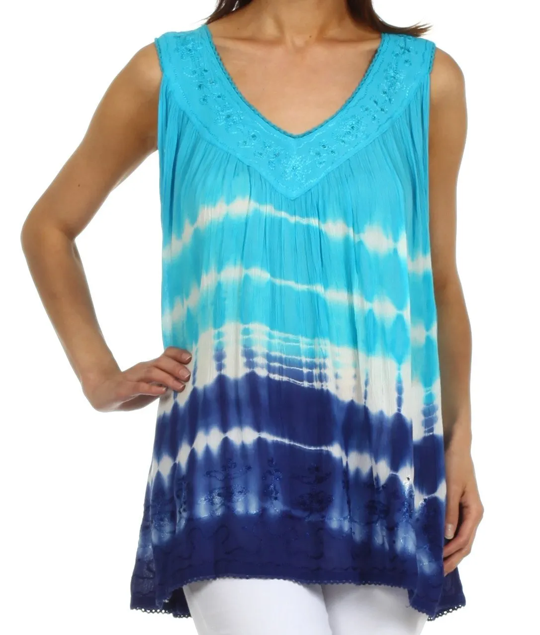 Sakkas Dakota Sky Sleeveless Blouse