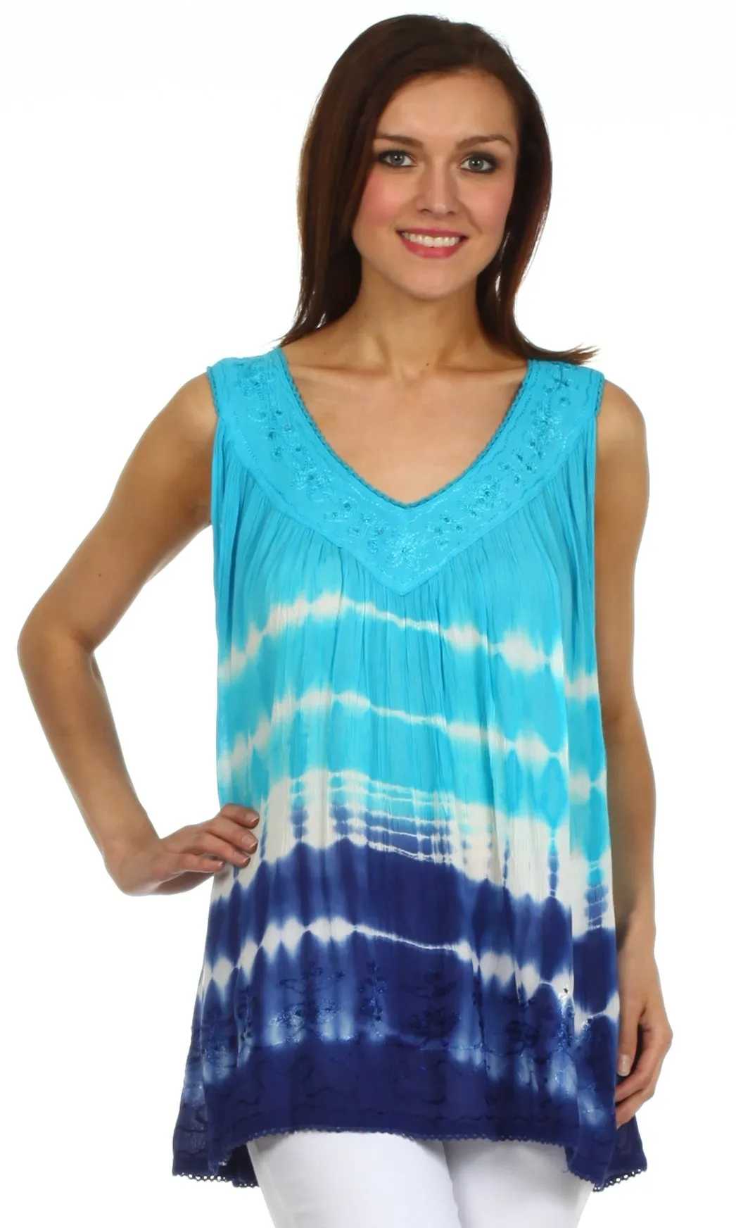 Sakkas Dakota Sky Sleeveless Blouse