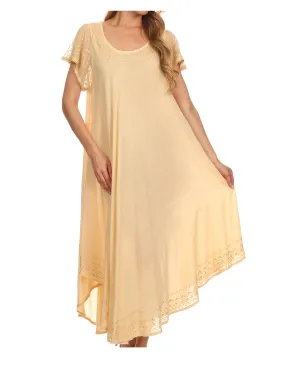 Sakkas Everyday Essentials Cap Sleeve Caftan Dress / Cover Up