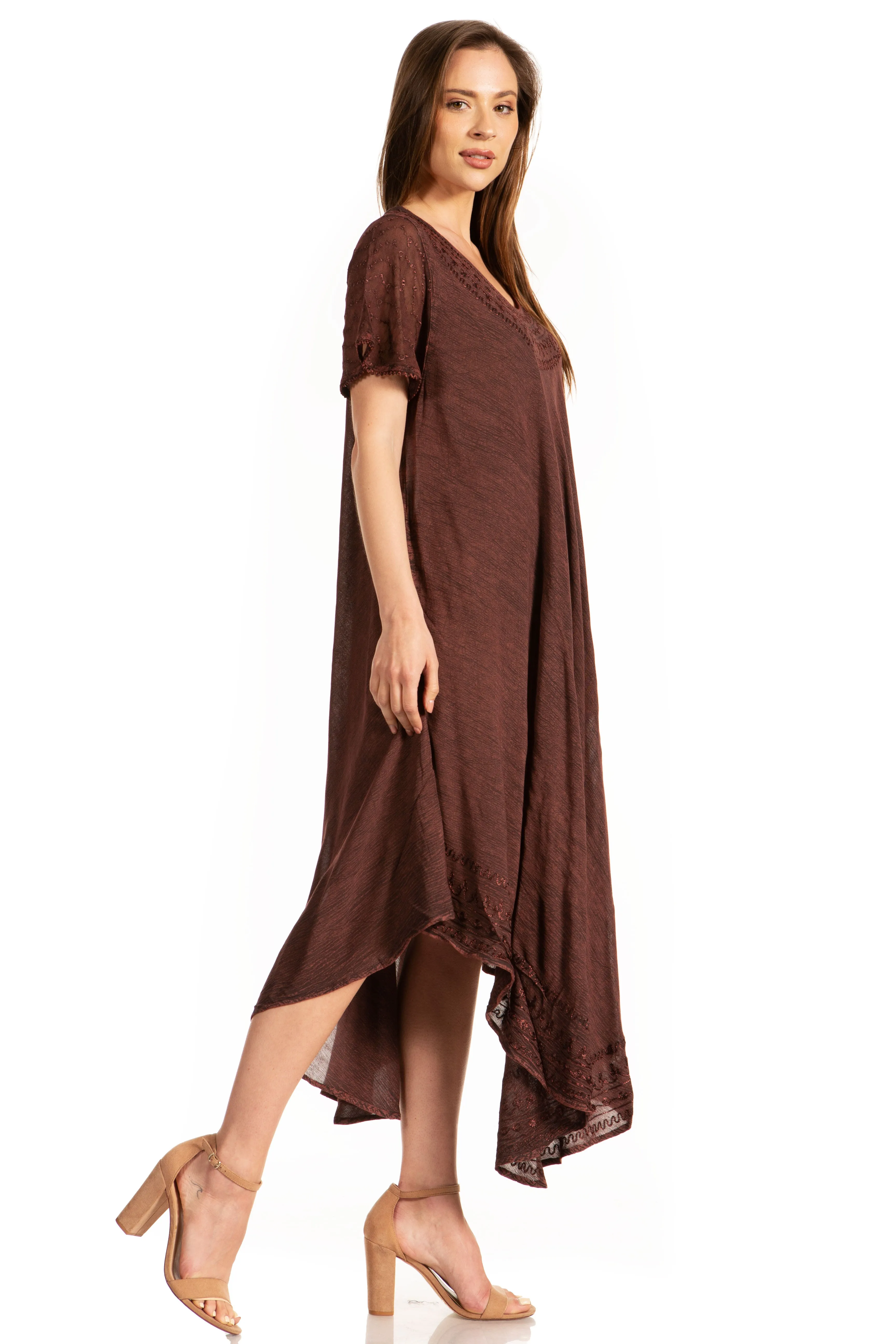 Sakkas Everyday Essentials Cap Sleeve Caftan Dress / Cover Up