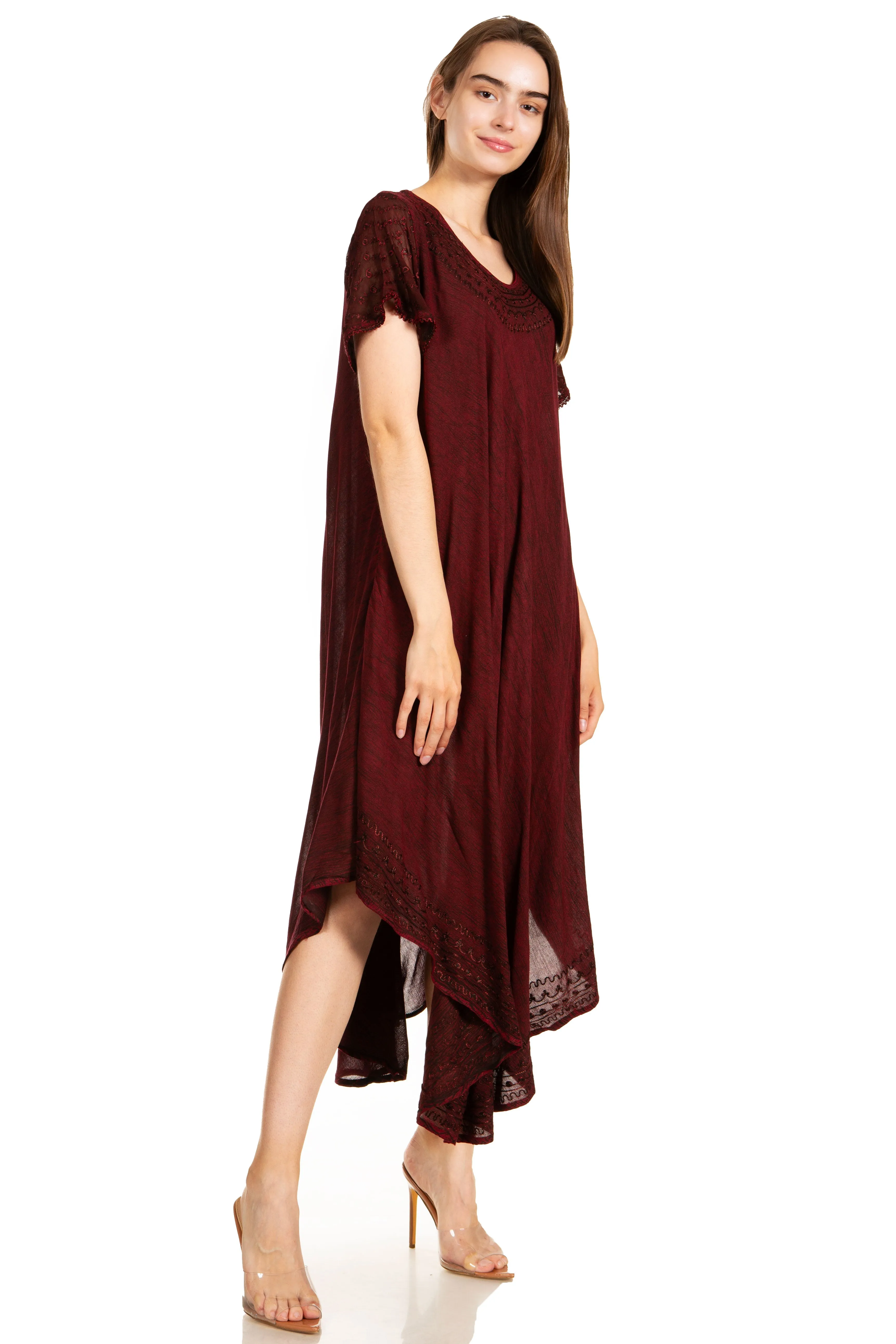 Sakkas Everyday Essentials Cap Sleeve Caftan Dress / Cover Up