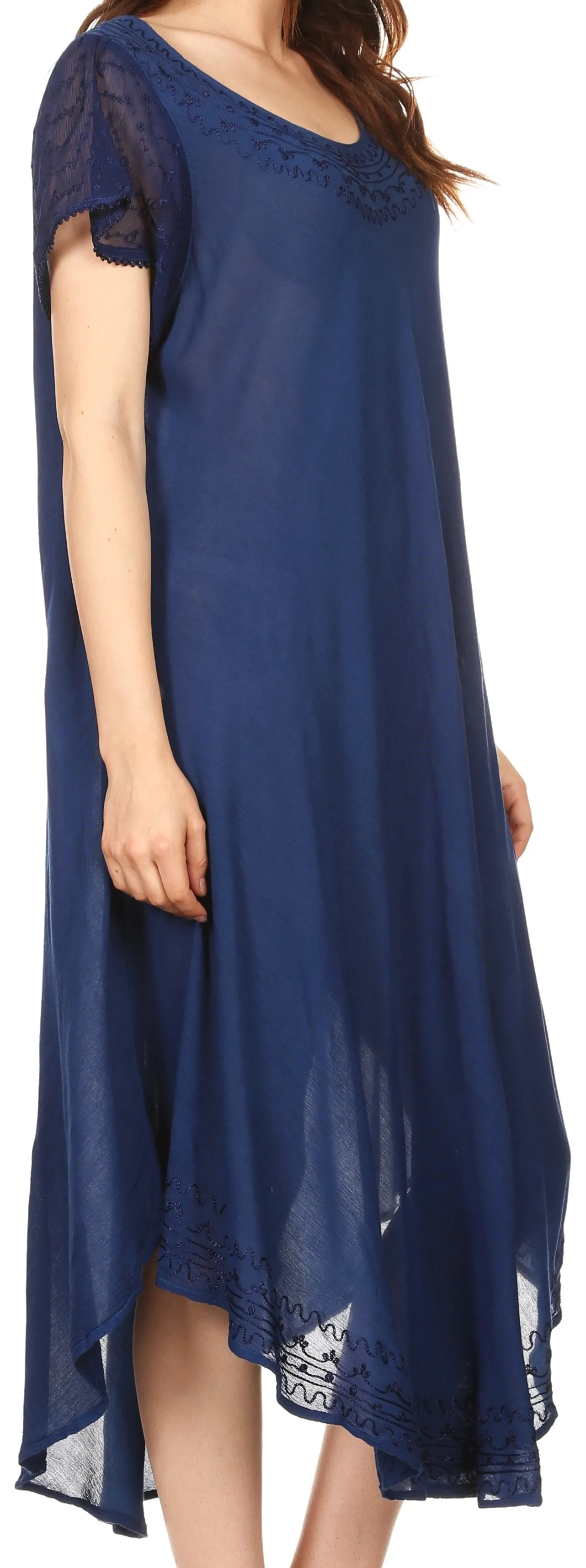 Sakkas Everyday Essentials Cap Sleeve Caftan Dress / Cover Up