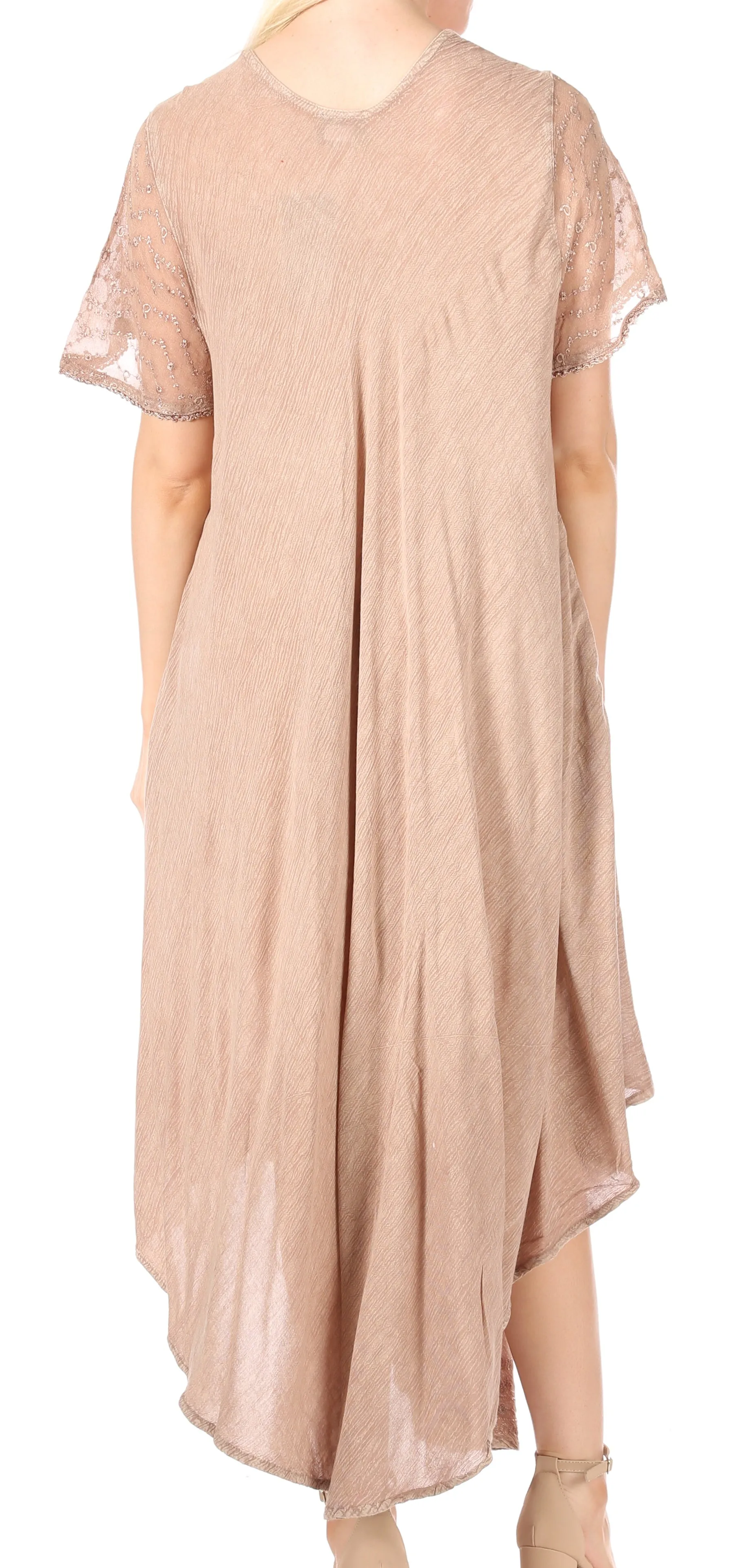 Sakkas Everyday Essentials Cap Sleeve Caftan Dress / Cover Up