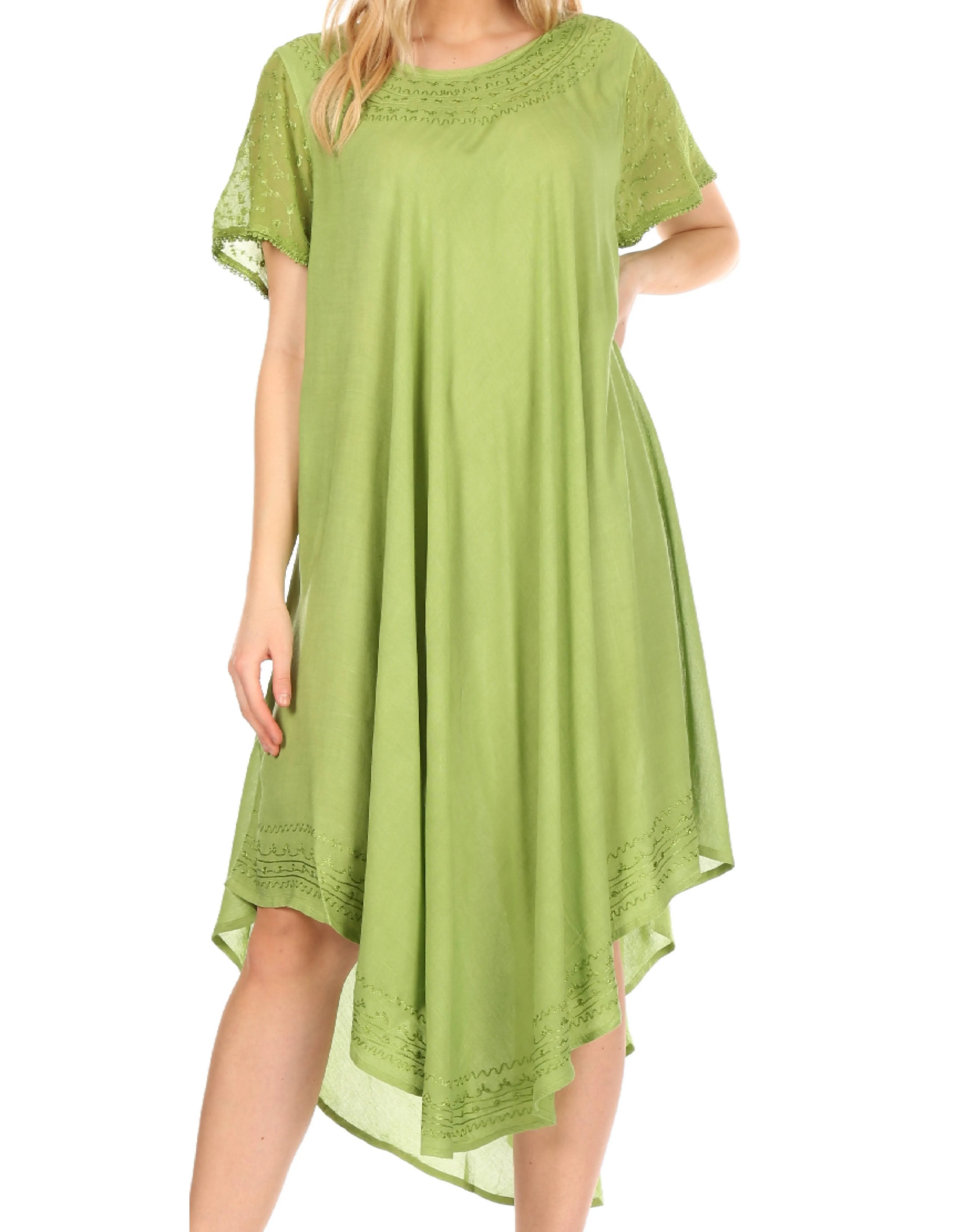 Sakkas Everyday Essentials Cap Sleeve Caftan Dress / Cover Up