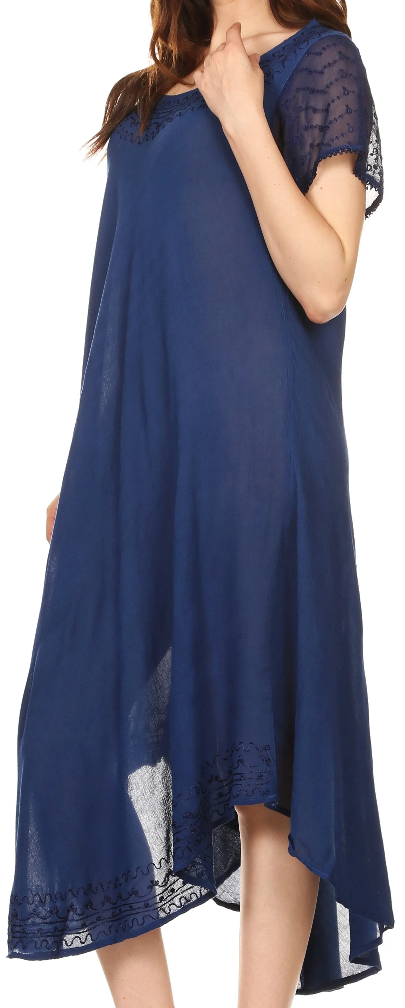 Sakkas Everyday Essentials Cap Sleeve Caftan Dress / Cover Up