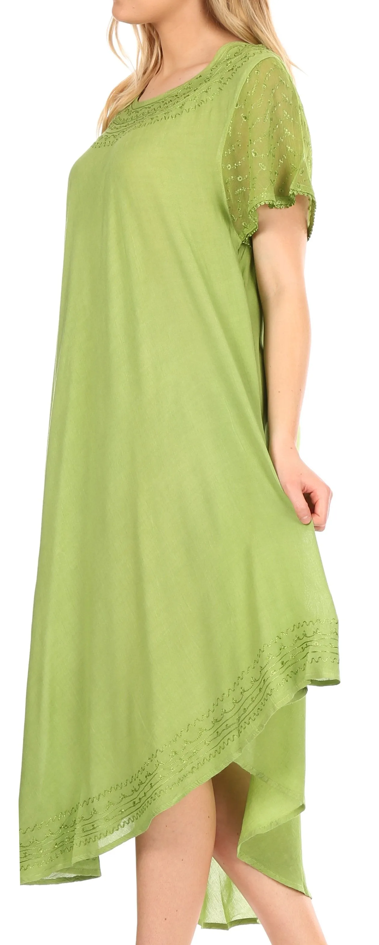 Sakkas Everyday Essentials Cap Sleeve Caftan Dress / Cover Up