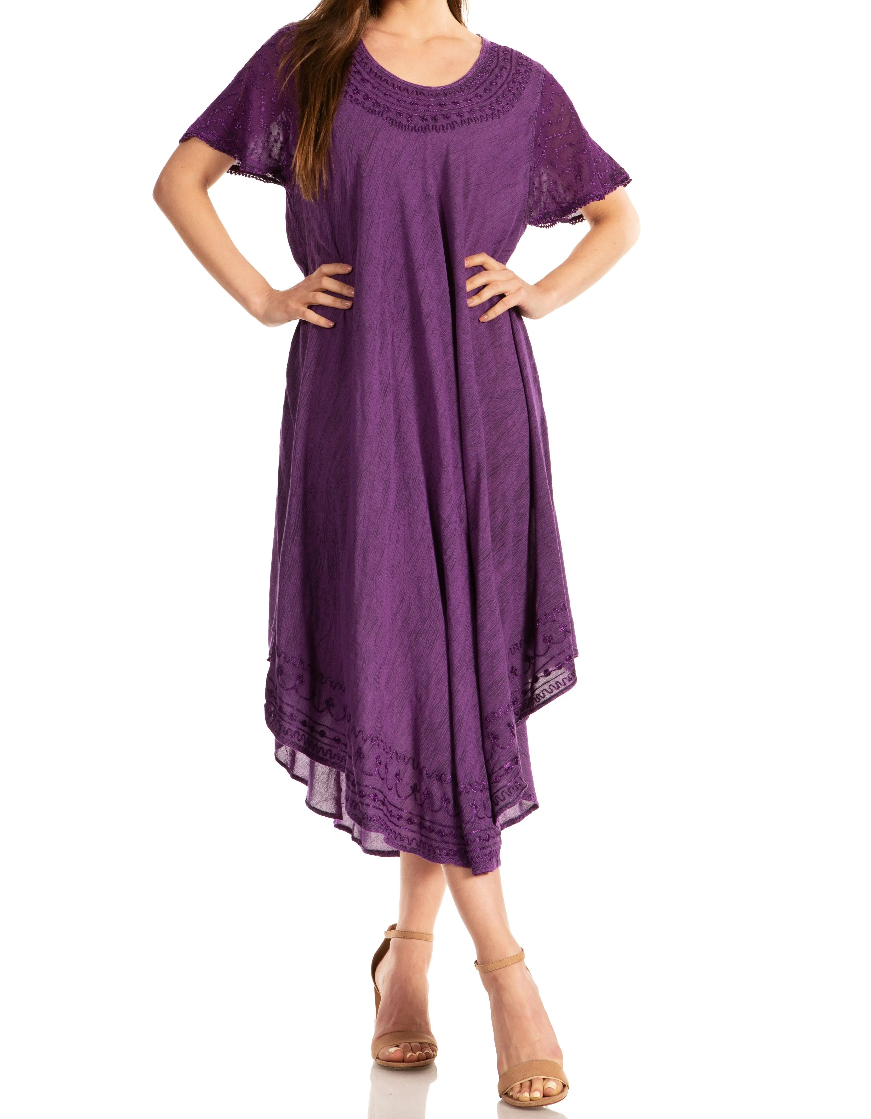 Sakkas Everyday Essentials Cap Sleeve Caftan Dress / Cover Up