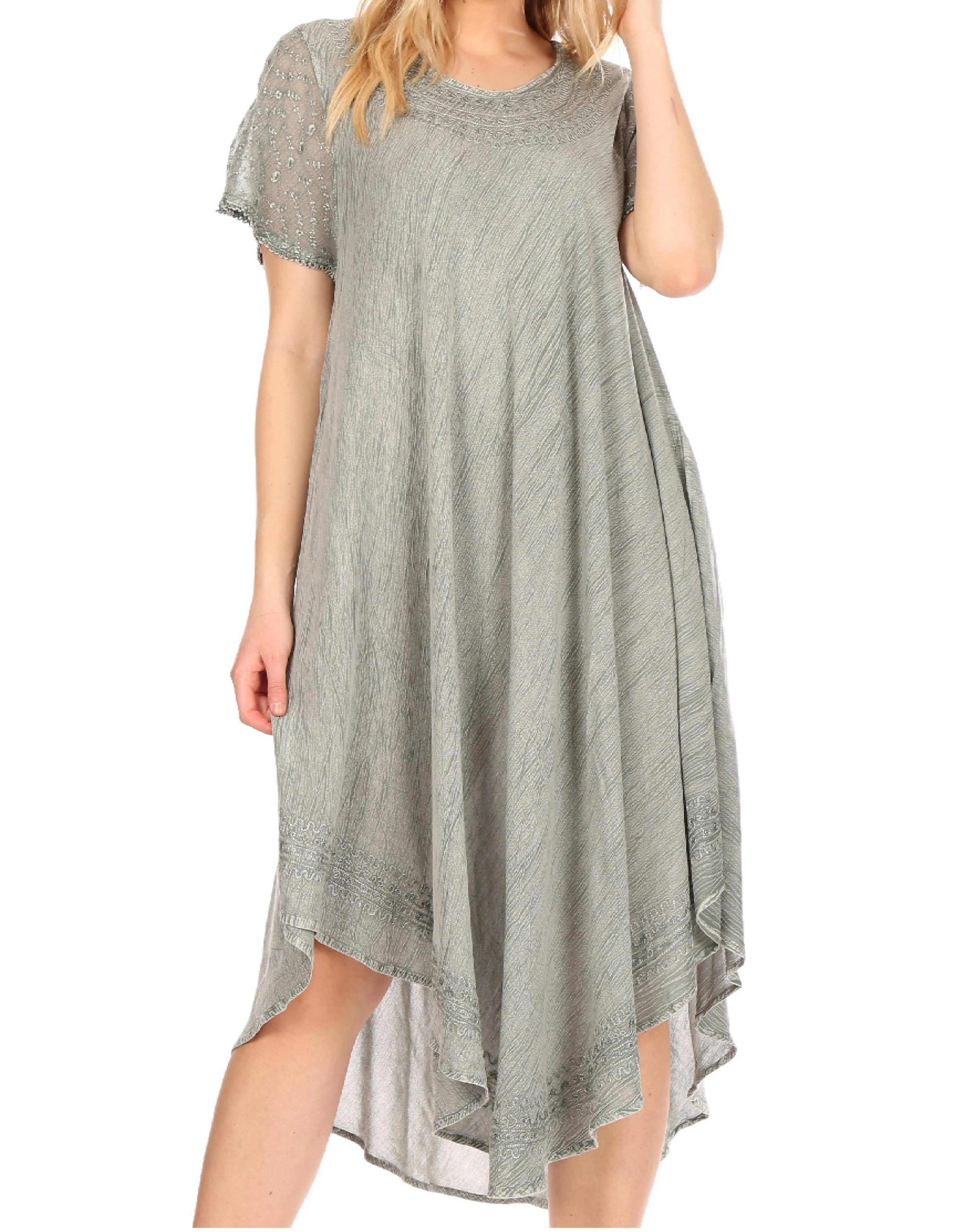 Sakkas Everyday Essentials Cap Sleeve Caftan Dress / Cover Up