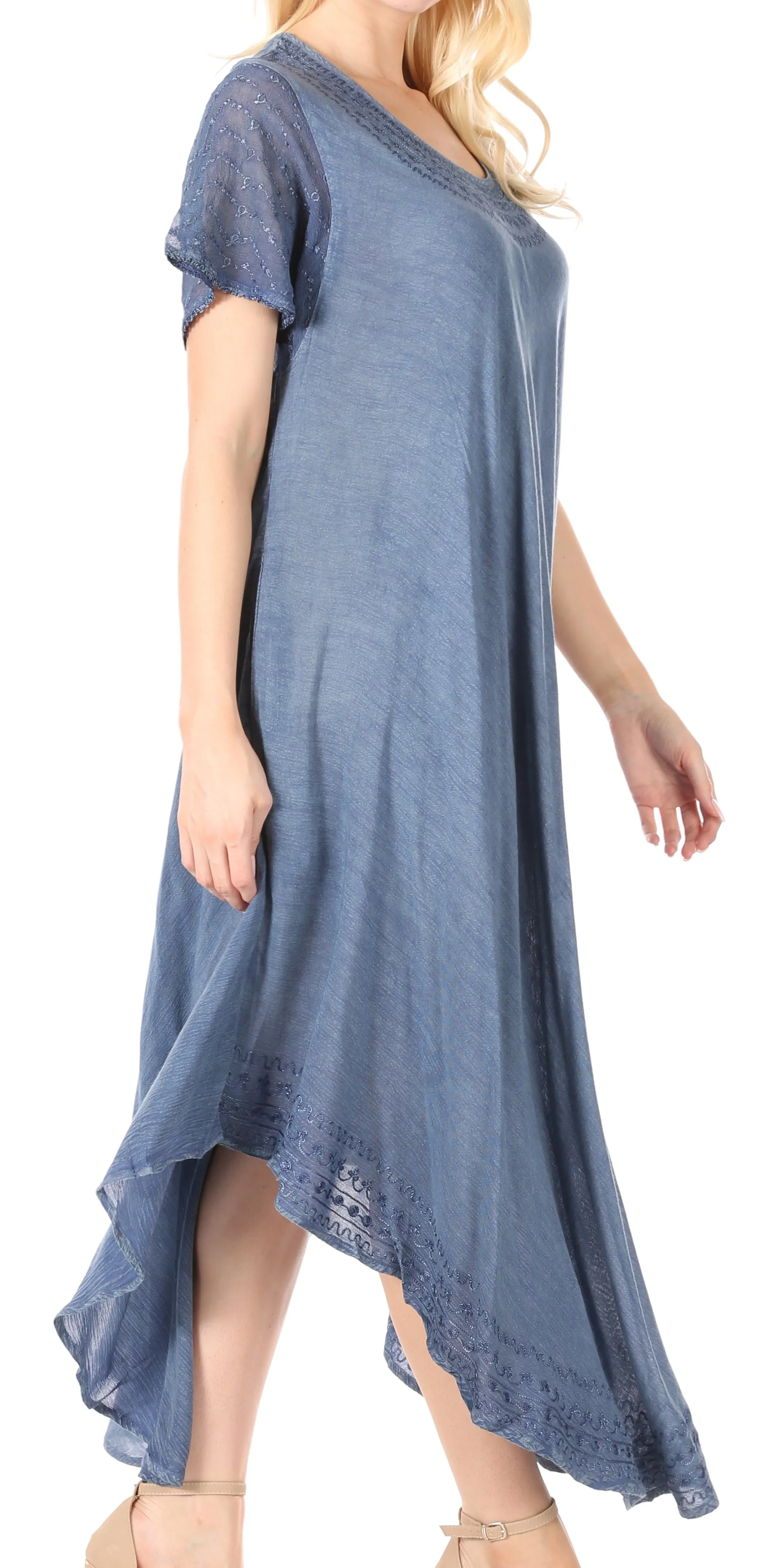 Sakkas Everyday Essentials Cap Sleeve Caftan Dress / Cover Up