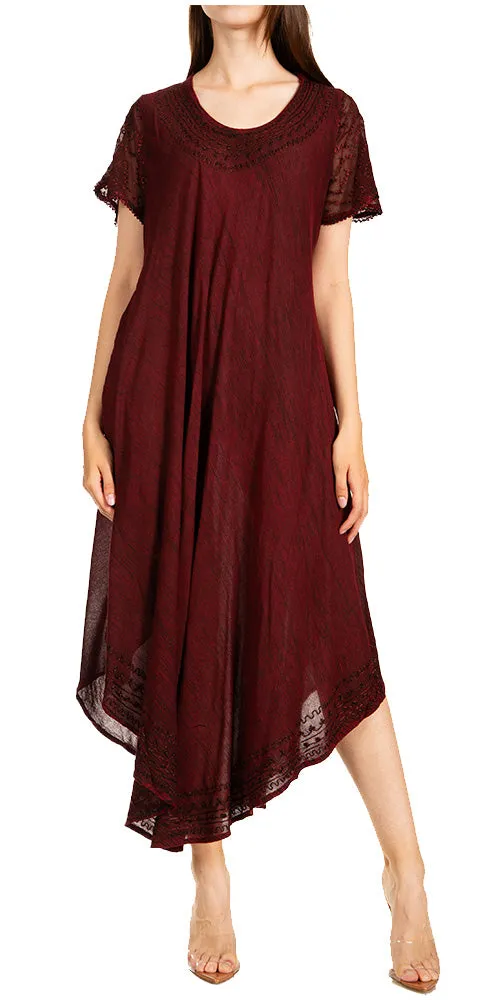 Sakkas Everyday Essentials Cap Sleeve Caftan Dress / Cover Up