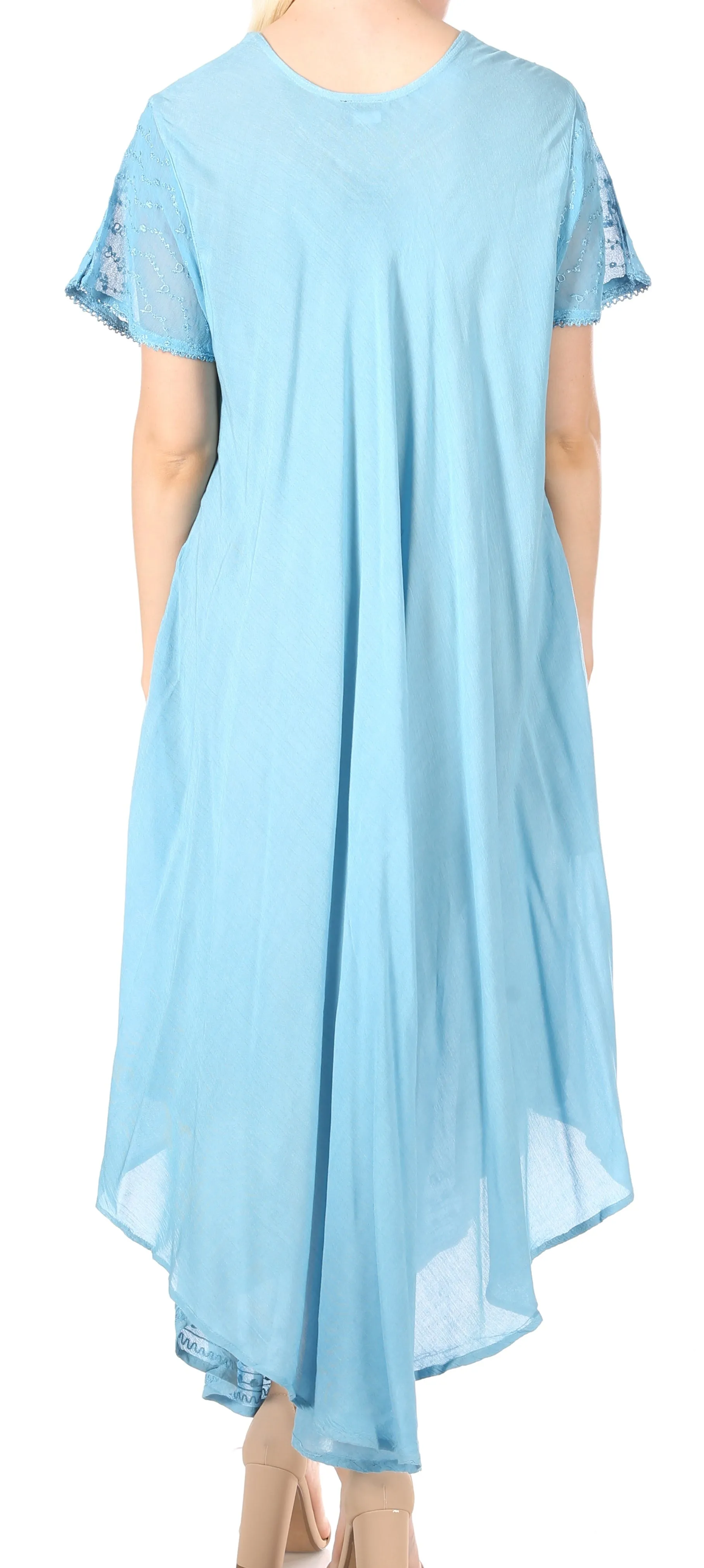 Sakkas Everyday Essentials Cap Sleeve Caftan Dress / Cover Up