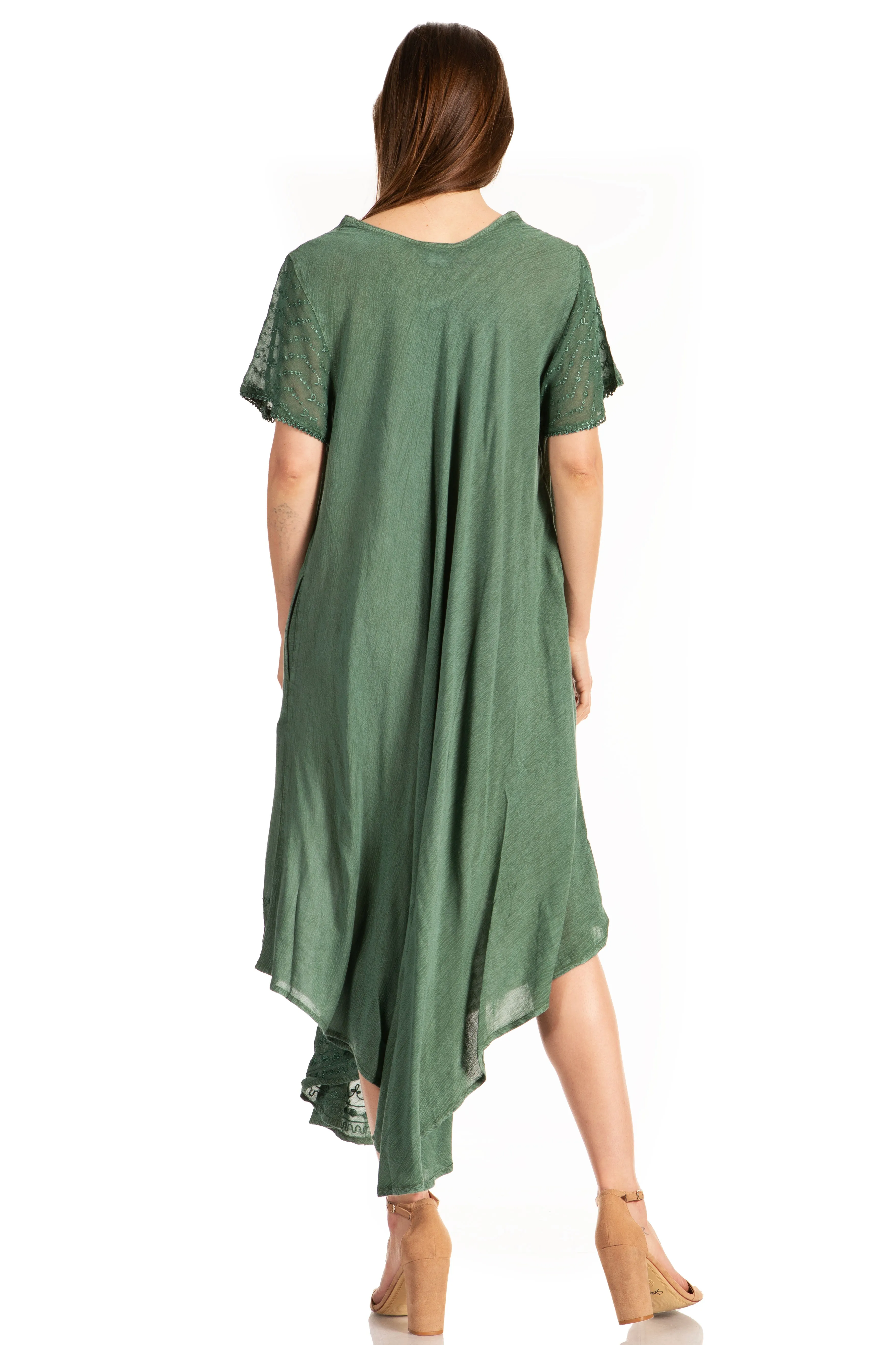 Sakkas Everyday Essentials Cap Sleeve Caftan Dress / Cover Up