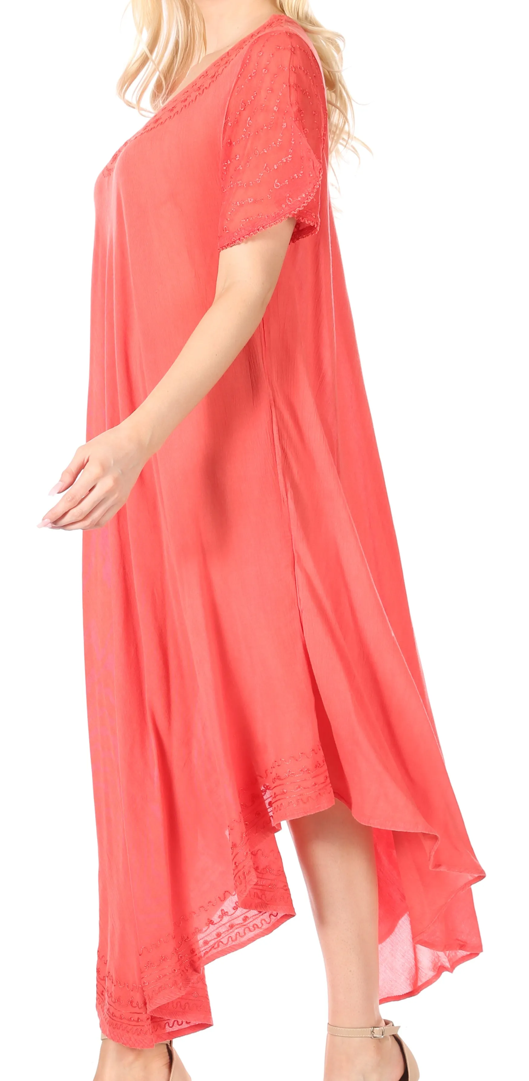 Sakkas Everyday Essentials Cap Sleeve Caftan Dress / Cover Up