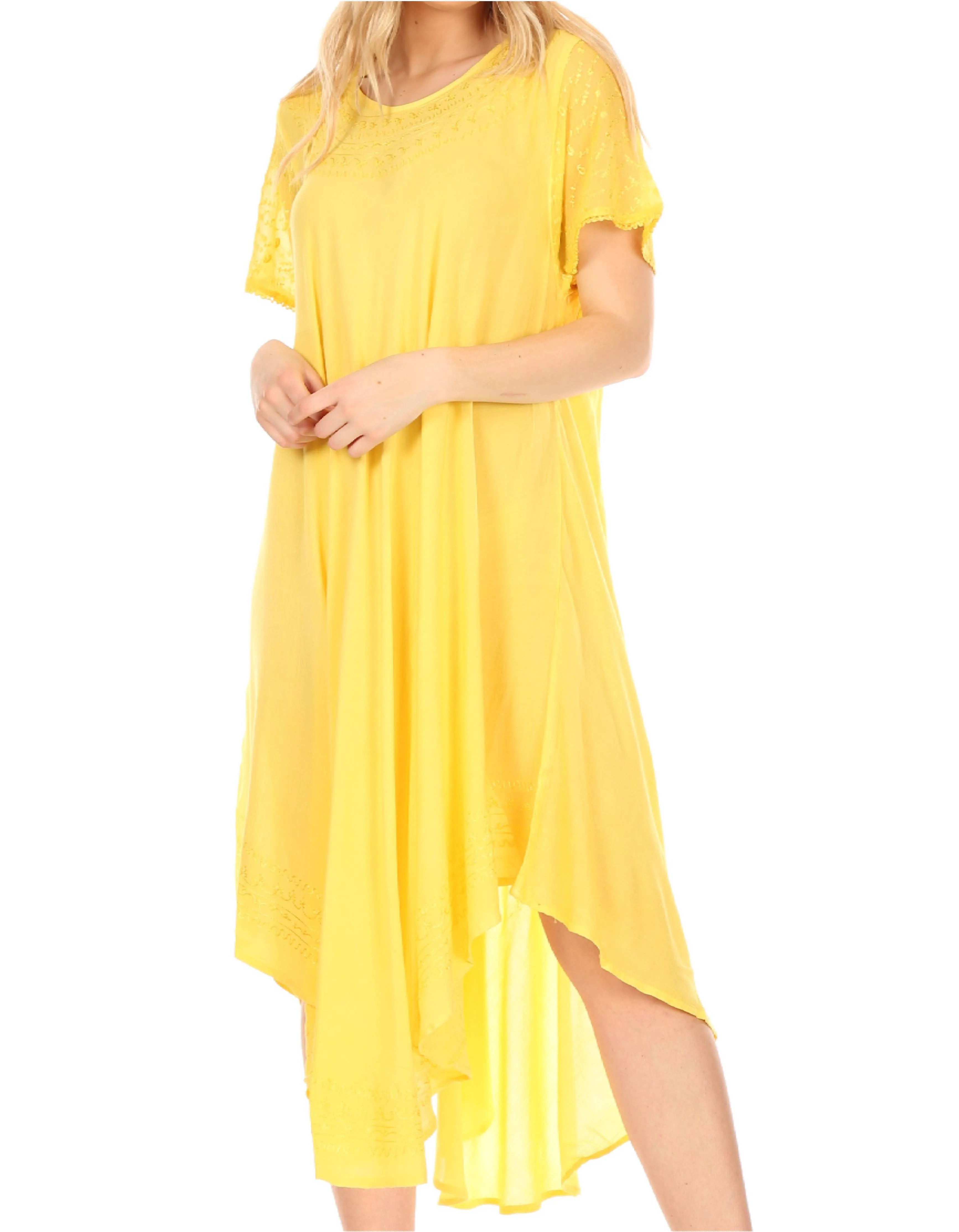 Sakkas Everyday Essentials Cap Sleeve Caftan Dress / Cover Up