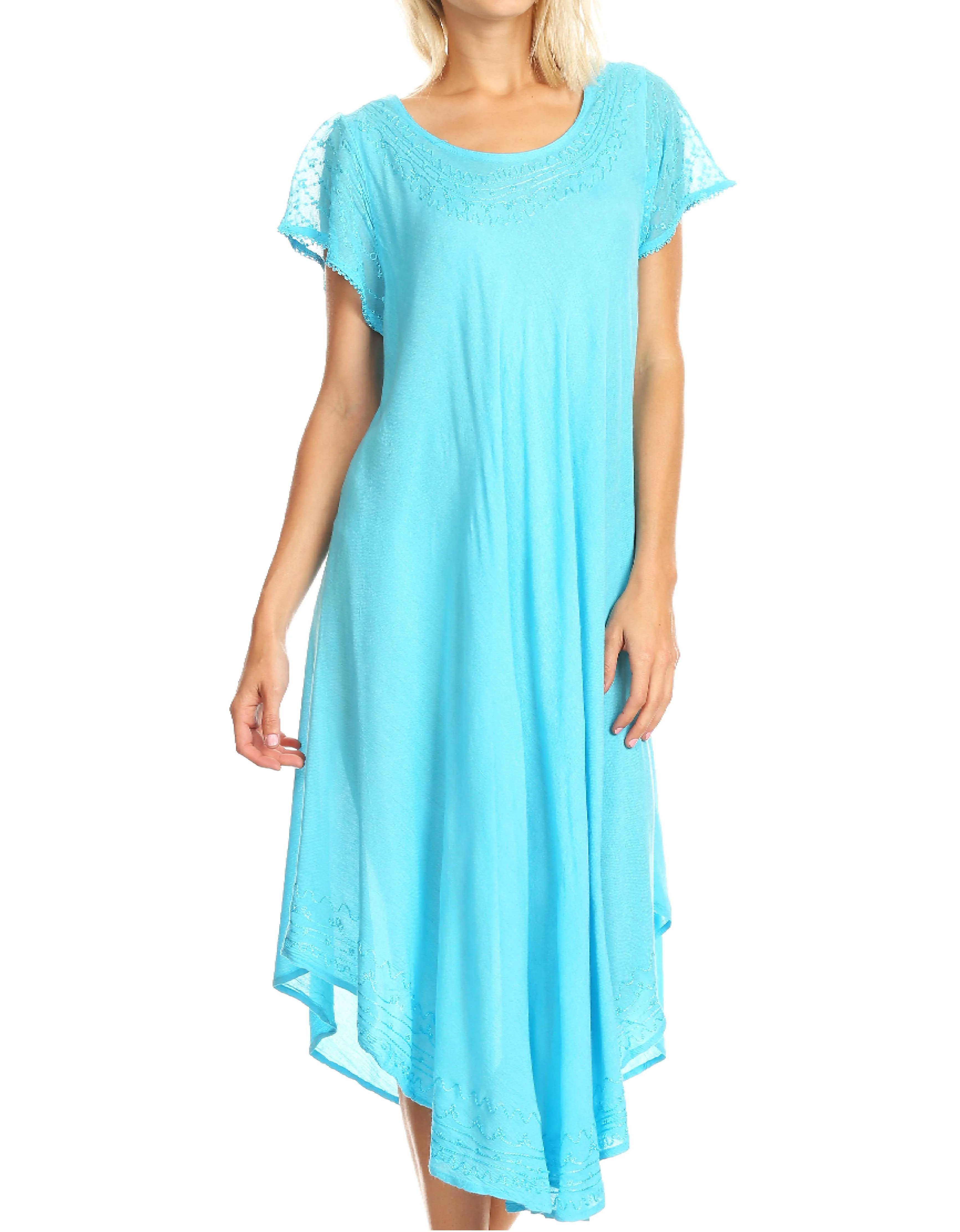 Sakkas Everyday Essentials Cap Sleeve Caftan Dress / Cover Up