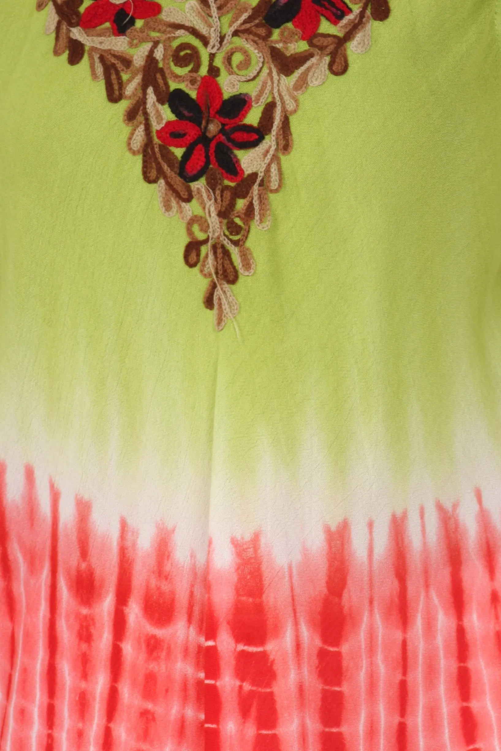 Sakkas Floral Yarn Embroidered Tie Dye Sleeveless Blouse