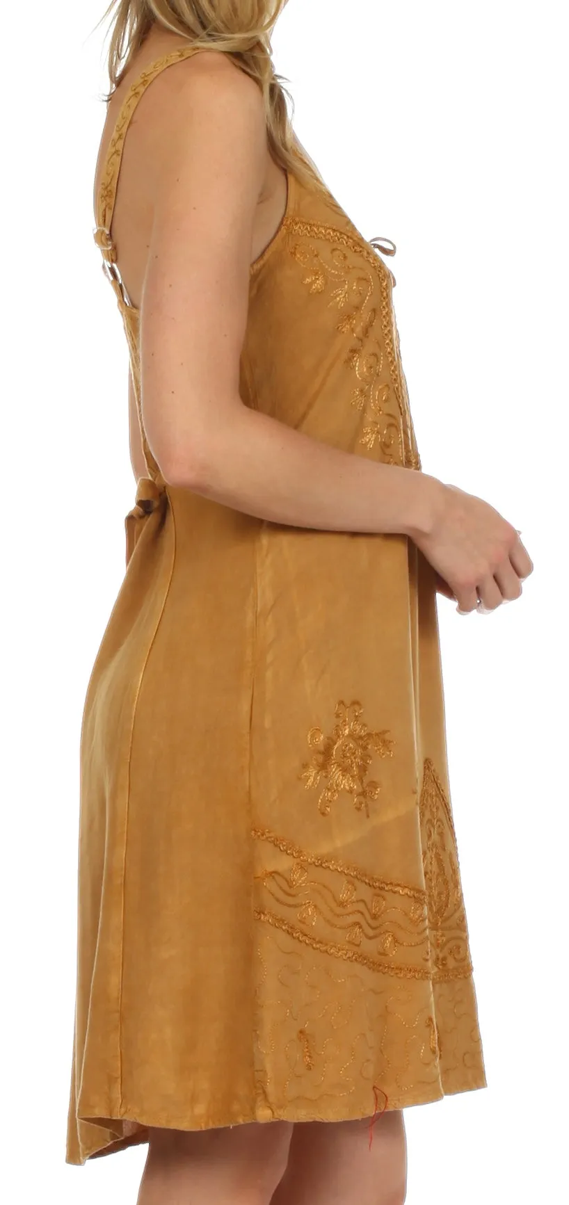 Sakkas Indira Embroidered Rayon Dress