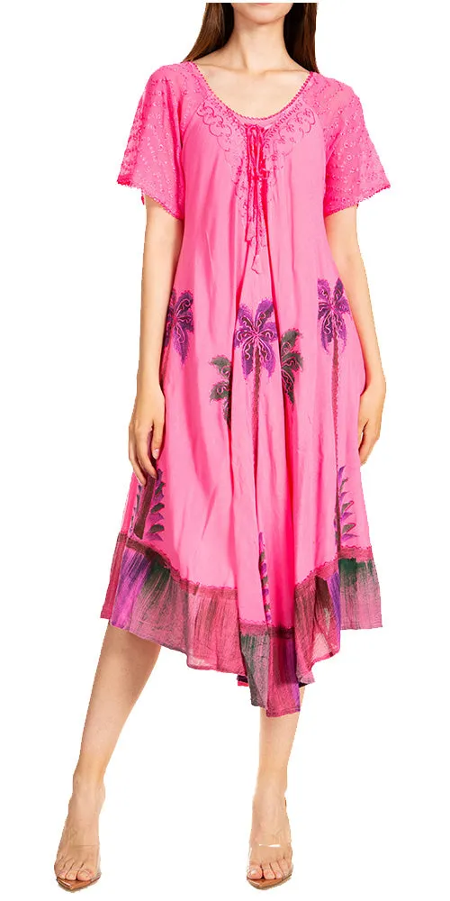 Sakkas Kai Palm Tree Caftan Tank Dress / Cover Up