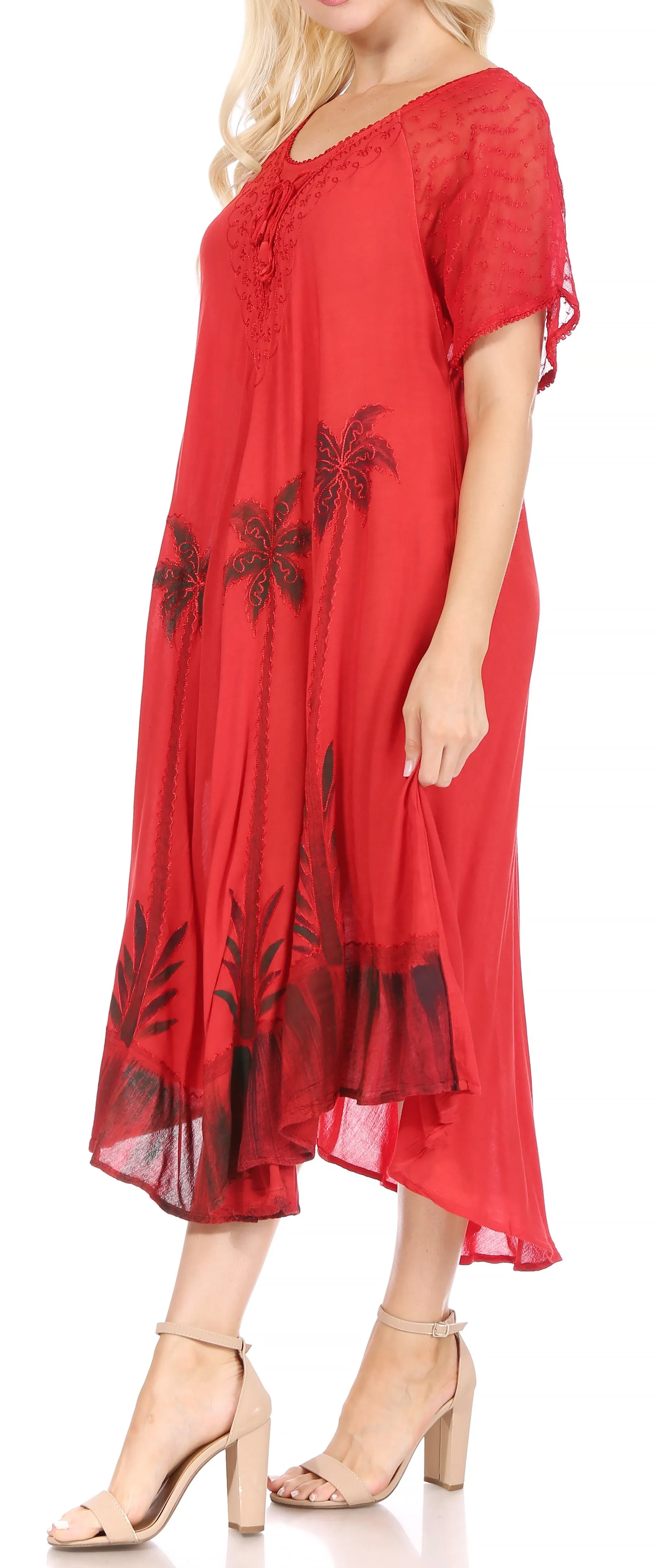 Sakkas Kai Palm Tree Caftan Tank Dress / Cover Up